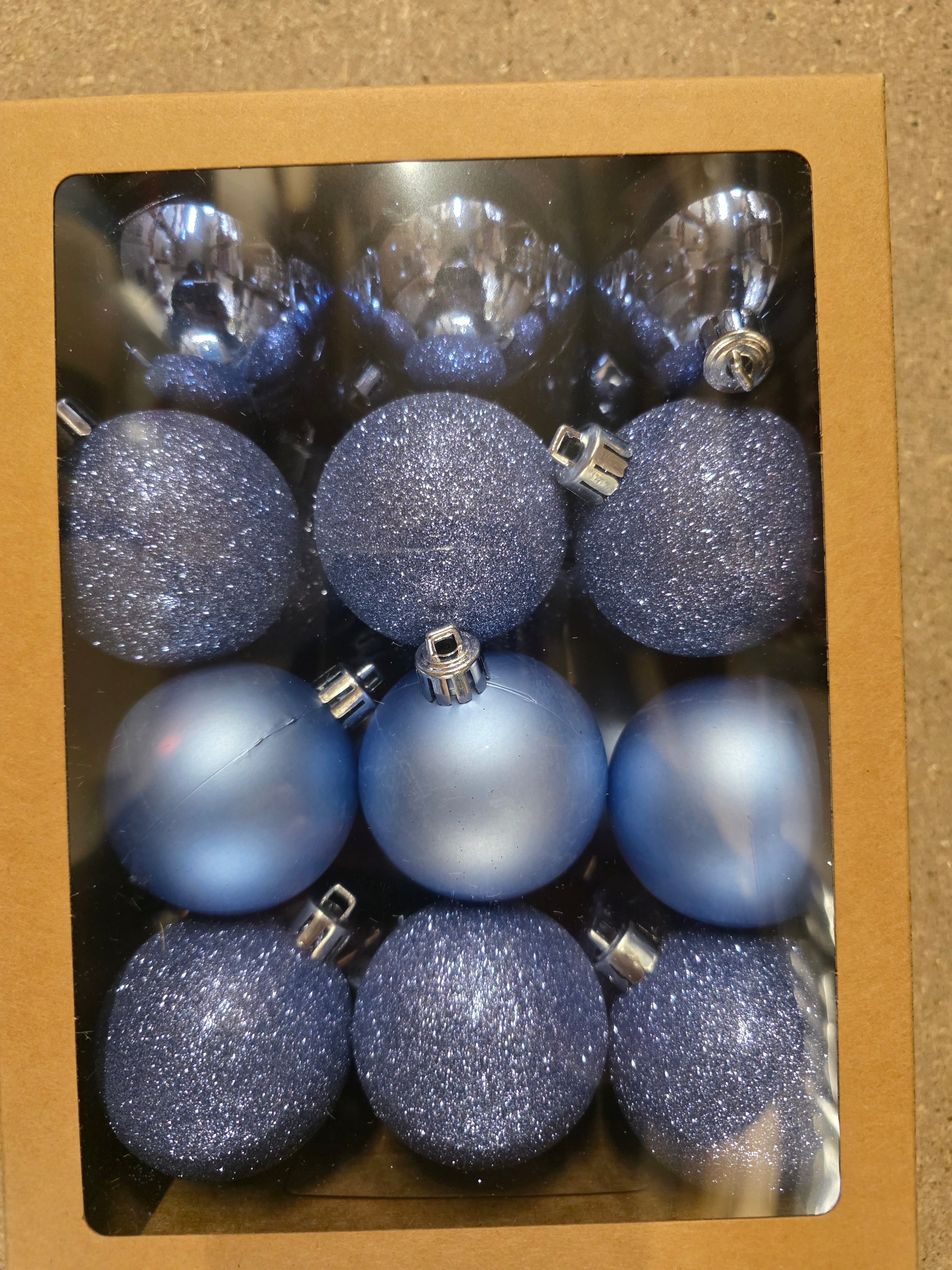 Bauble Multi Finish 6cm Corn Blue X24