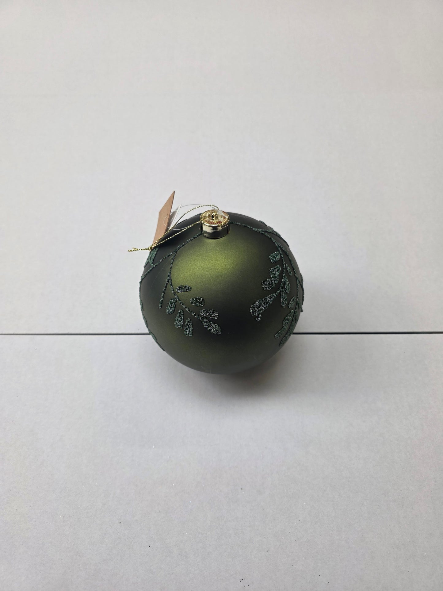 Bauble Leaf Dark Green 15cm