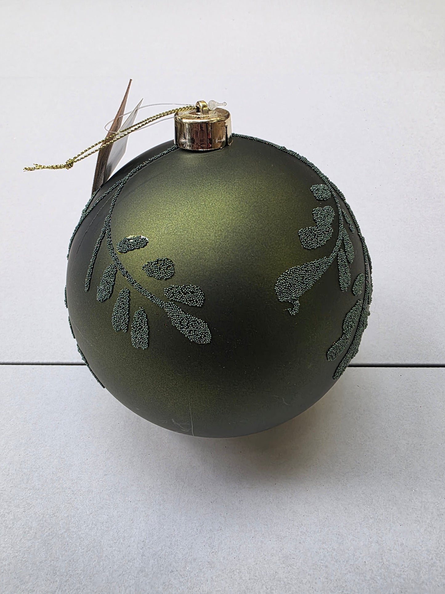 Bauble Leaf Dark Green 15cm