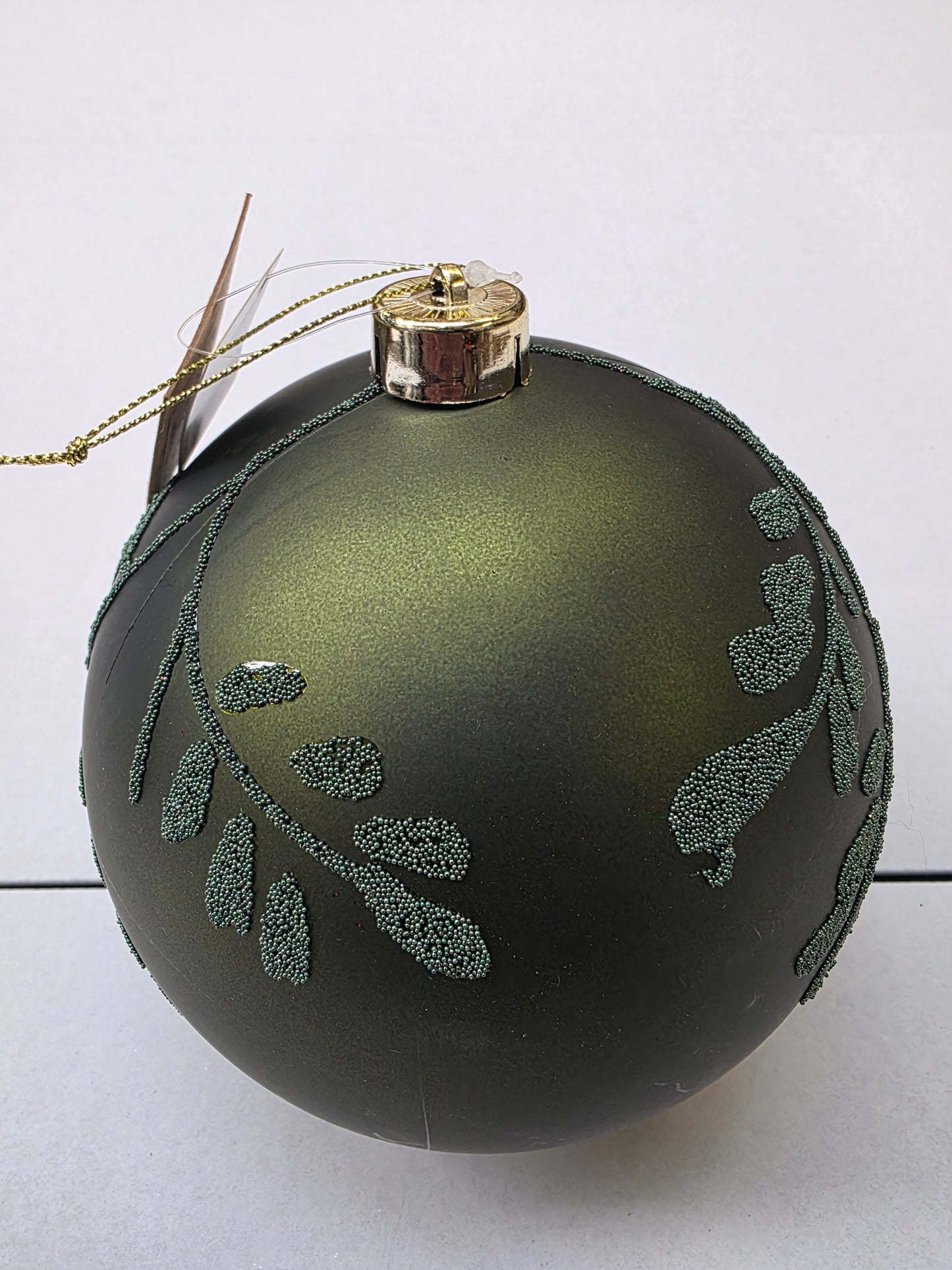 Bauble Leaf Dark Green 15cm