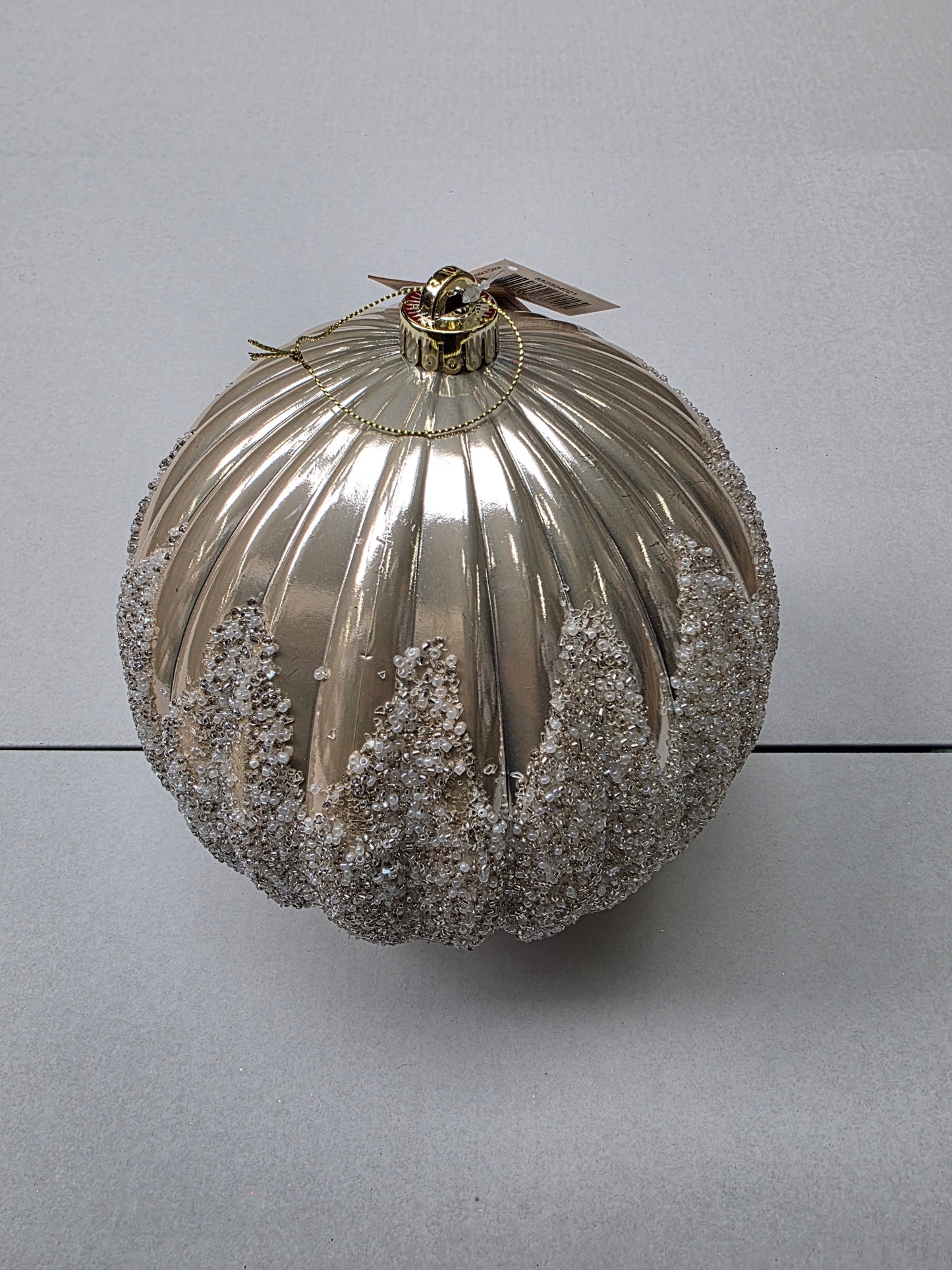 Bauble Oval Pattern Gold 20cm