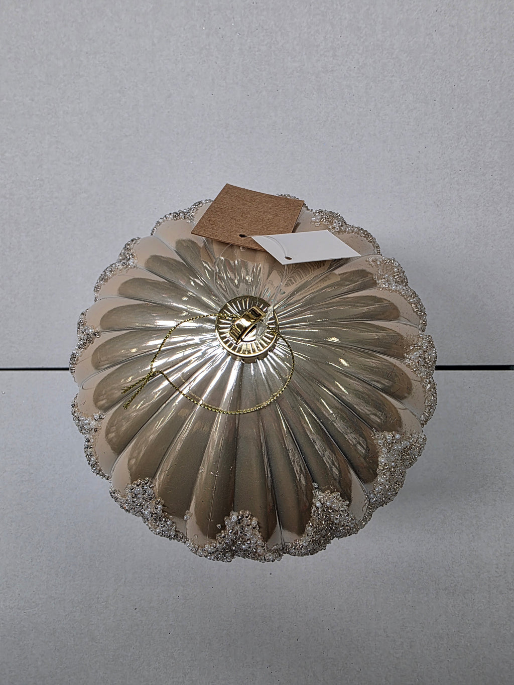 Bauble Oval Pattern Gold 20cm