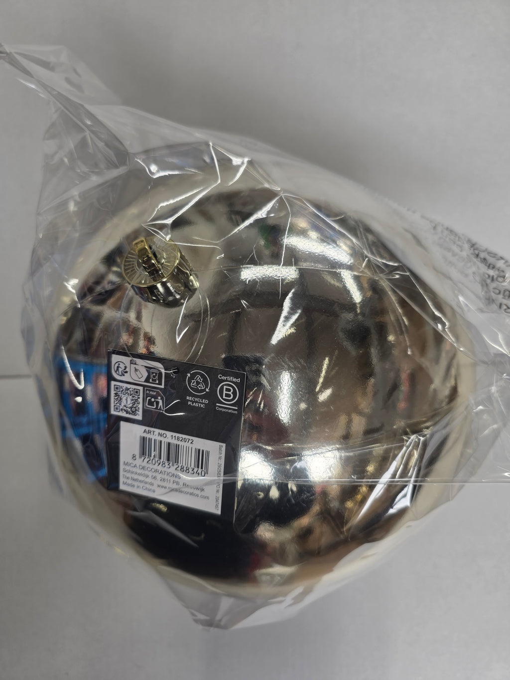 Bauble Unbreakable 25cm Shiny Champagne