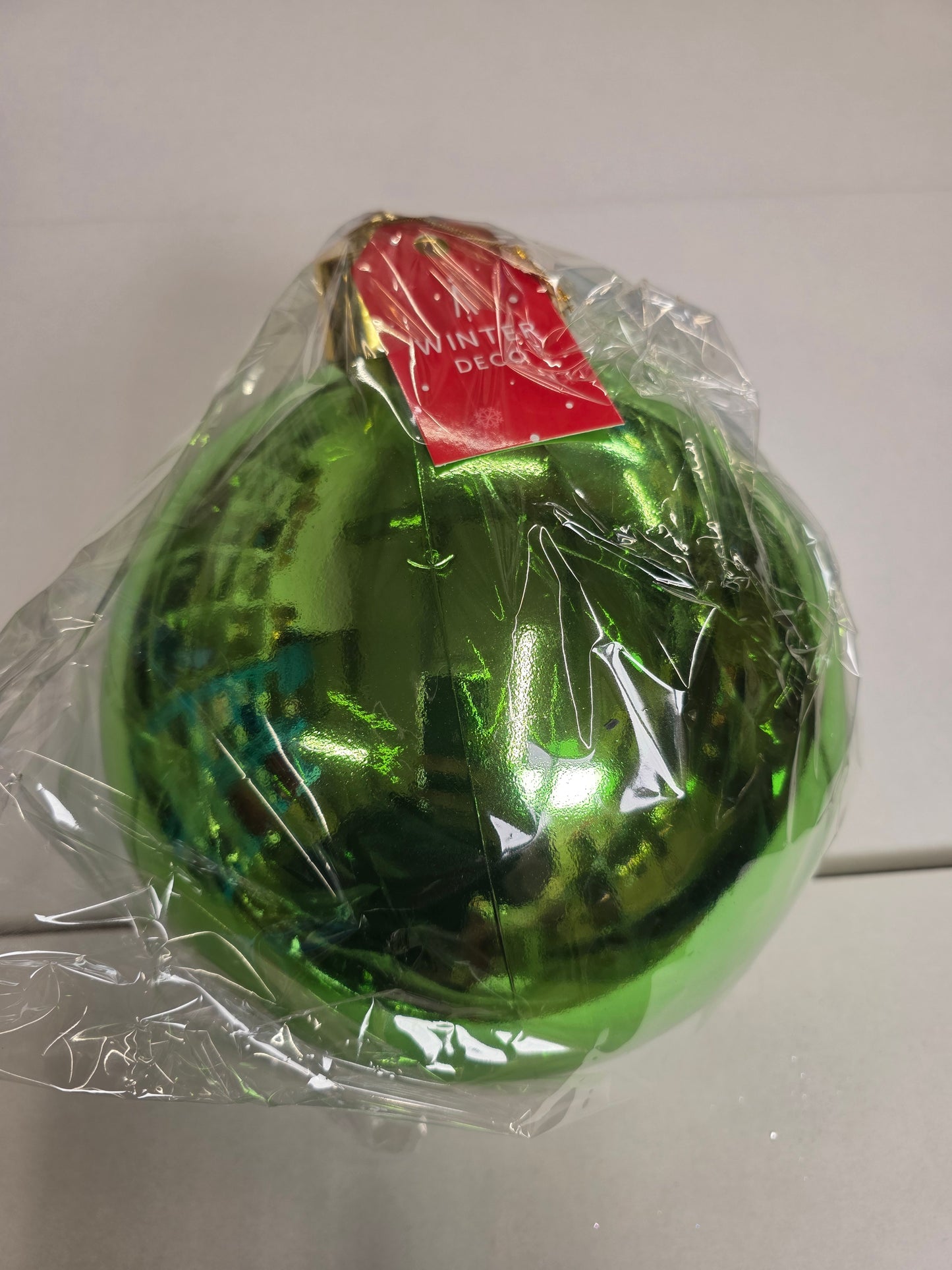 Bauble Unbreakable 25cm Shiny Green X1