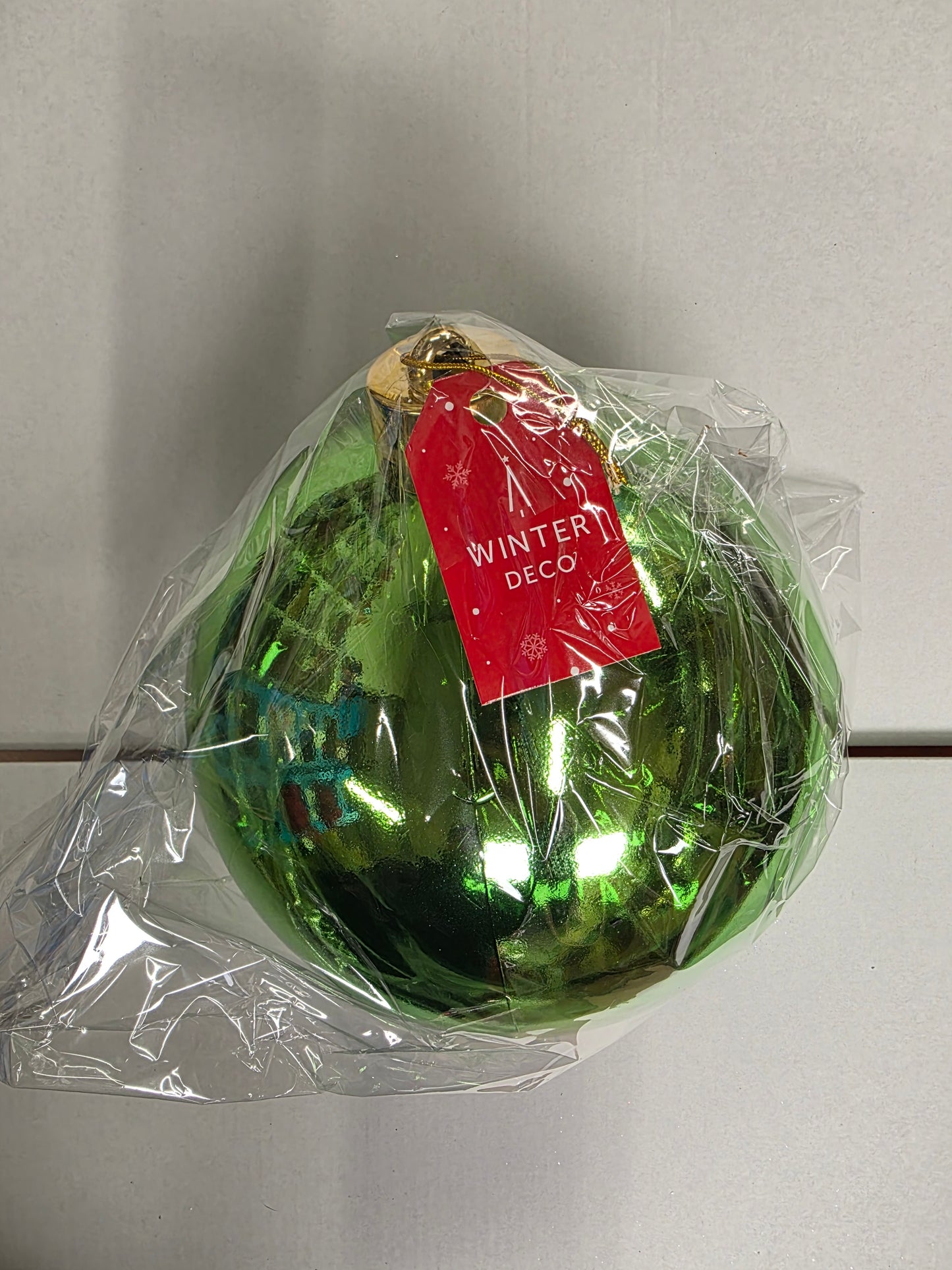 Bauble Unbreakable 25cm Shiny Green X1