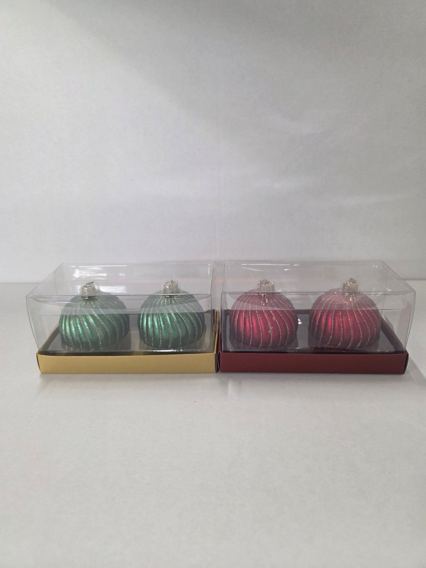 Candle Bauble X2 Pack Assorted 6cm