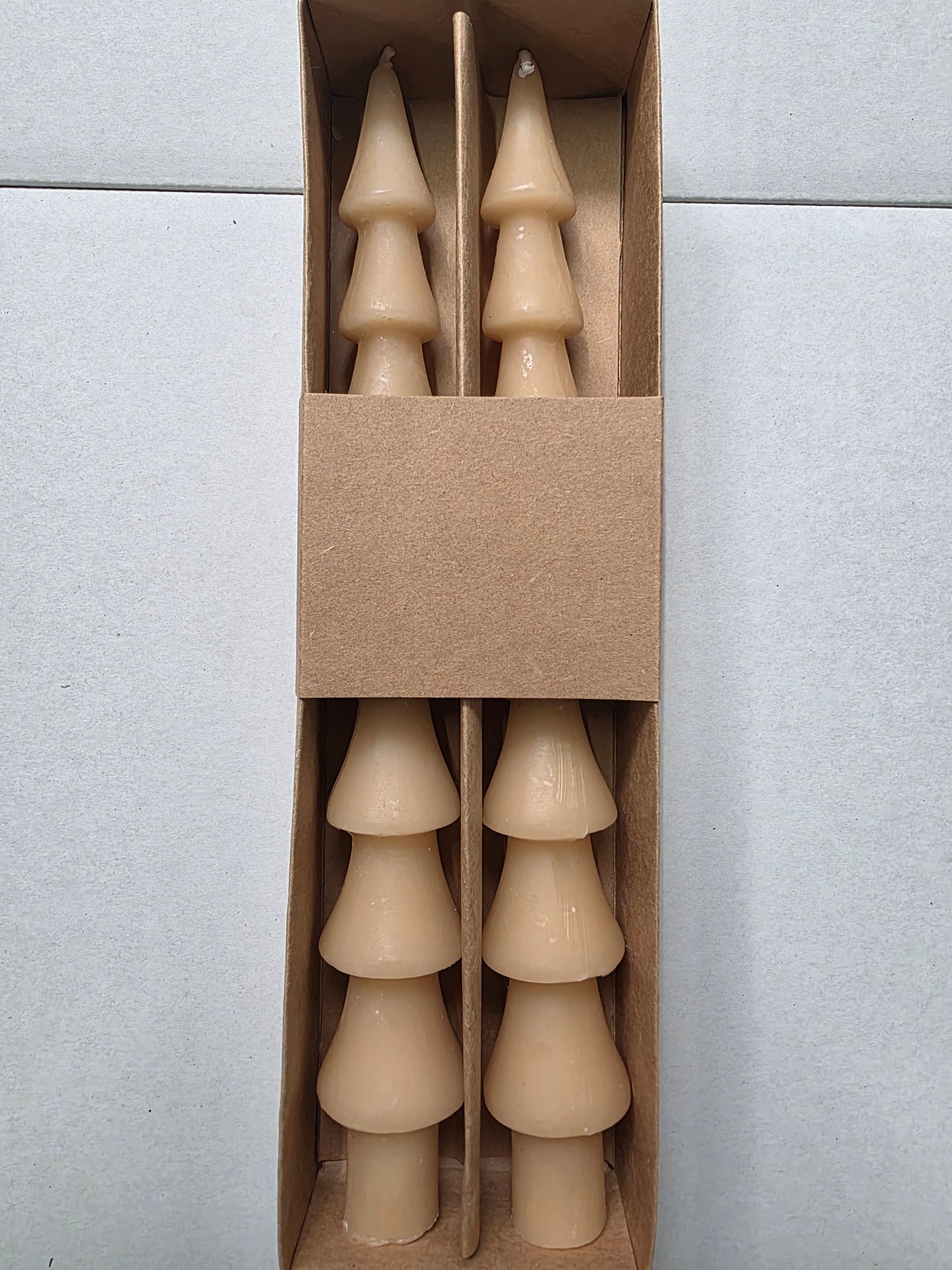 Dinner Candle Xmas Tree Beige X2