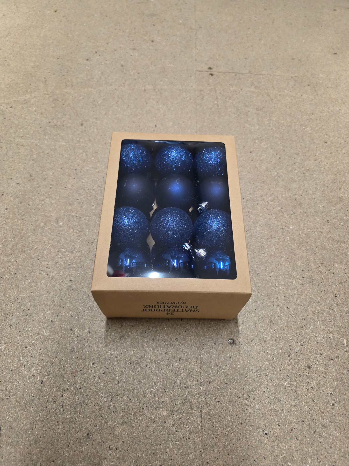 Bauble Multi Finish 6cm Midnight Blue X24