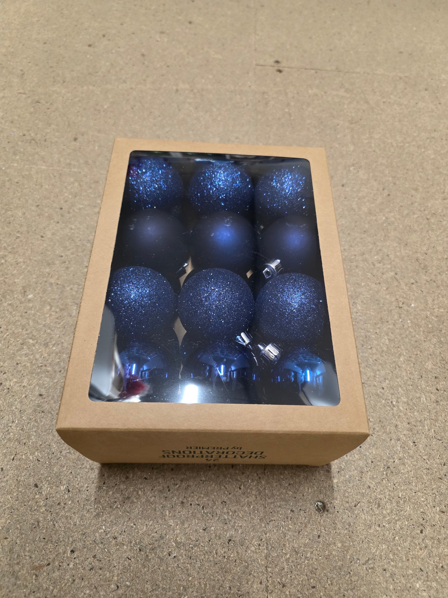 Bauble Multi Finish 6cm Midnight Blue X24