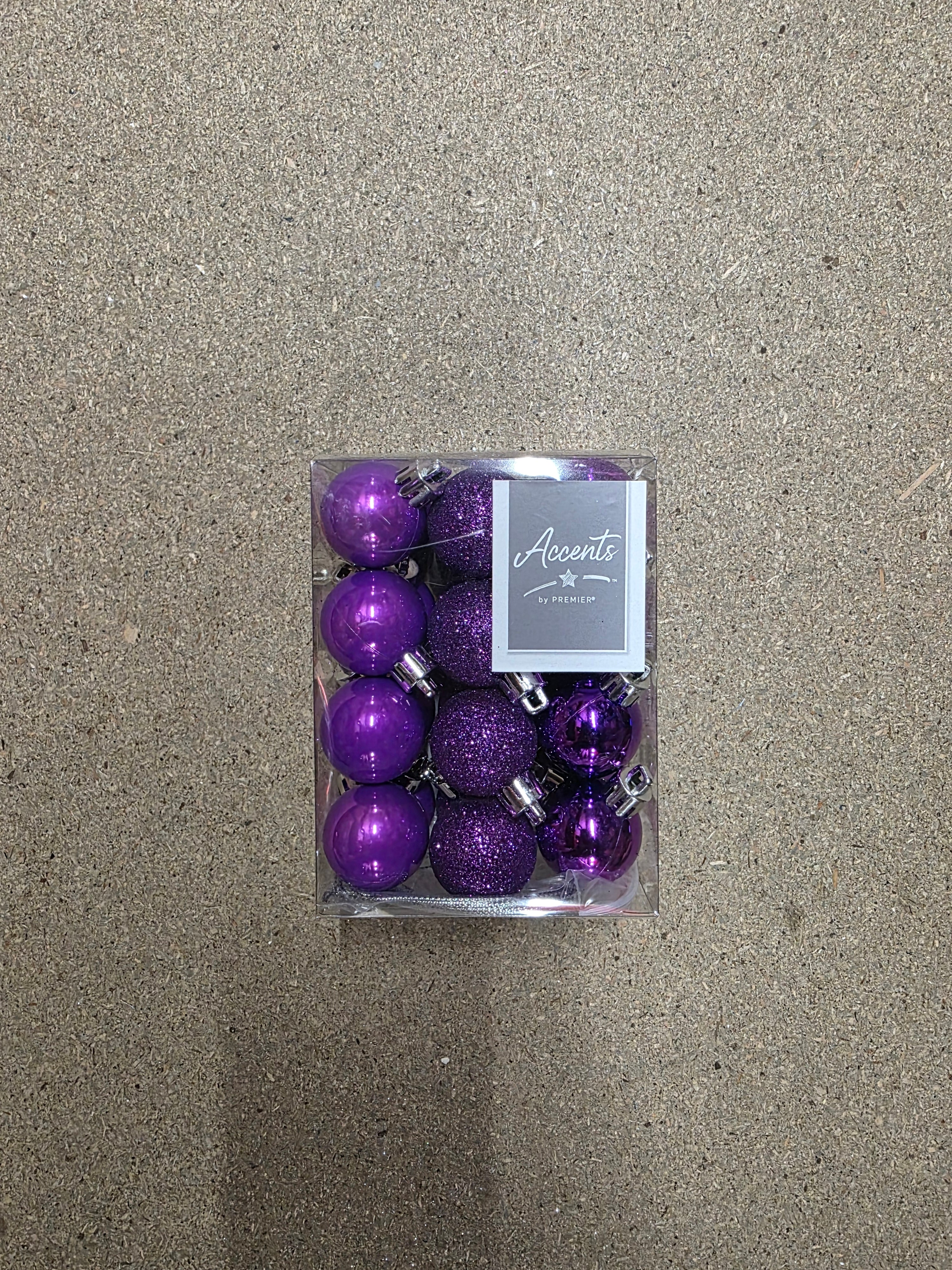 Baubles Multi Finish 30mm Purple X24