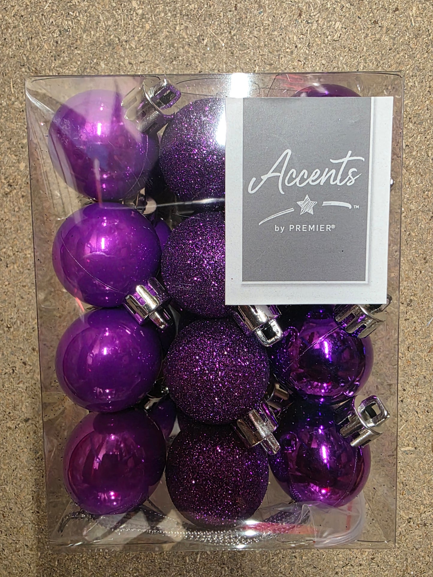 Baubles Multi Finish 30mm Purple X24