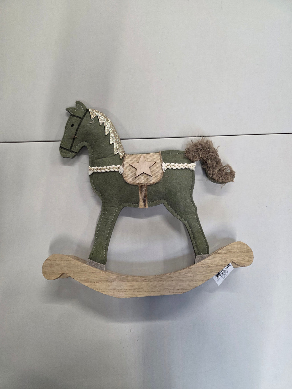 Rocking Horse Felt Green 28x30cm