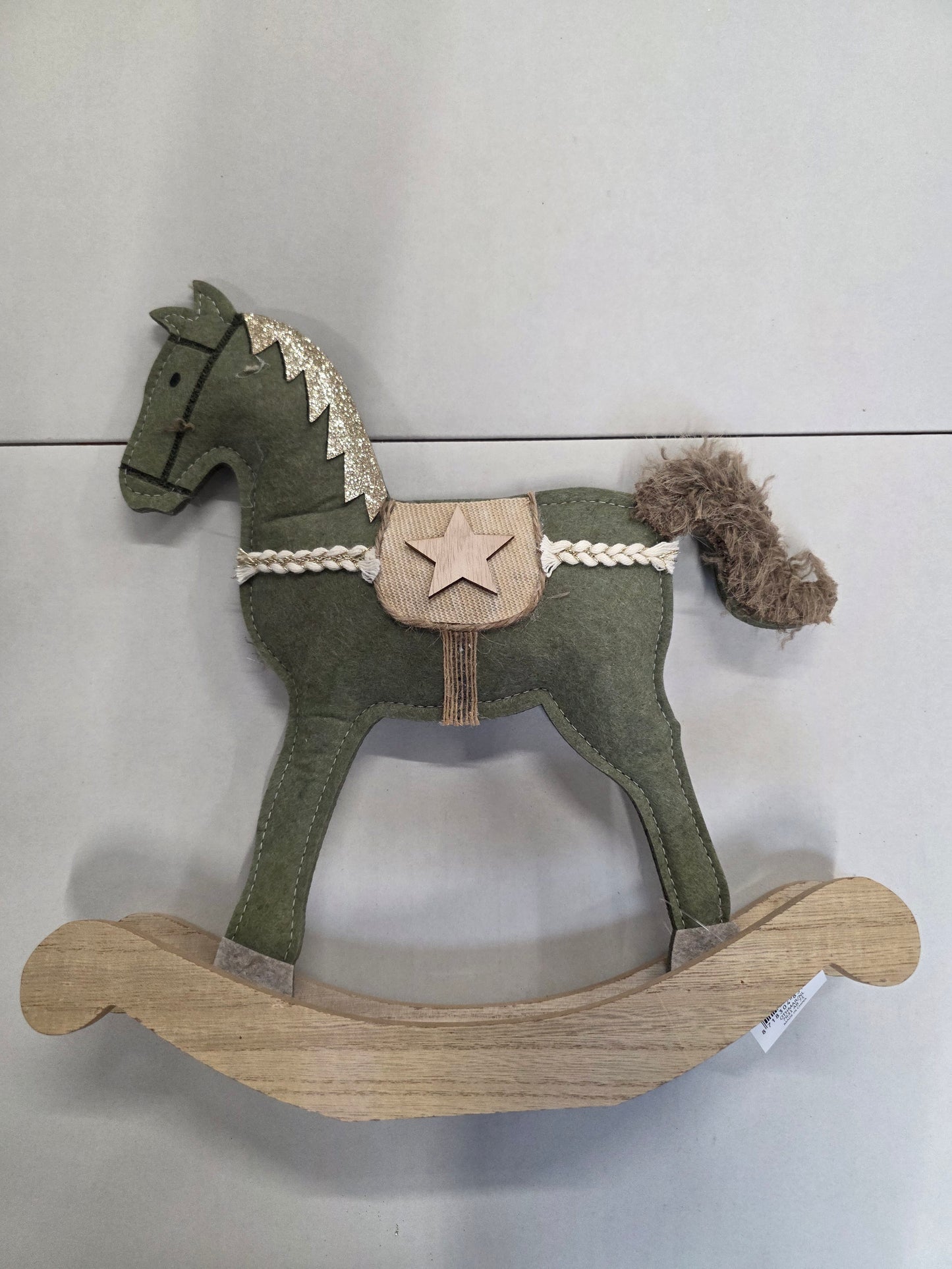 Rocking Horse Felt Green 28x30cm