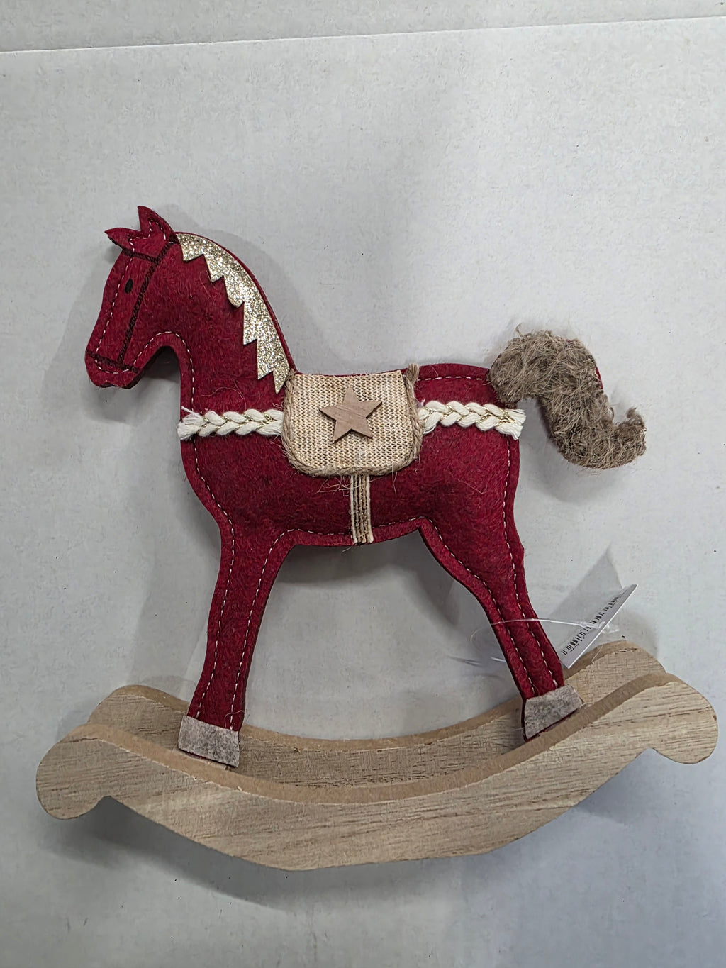 Rocking Horse Felt Red 20x21cm