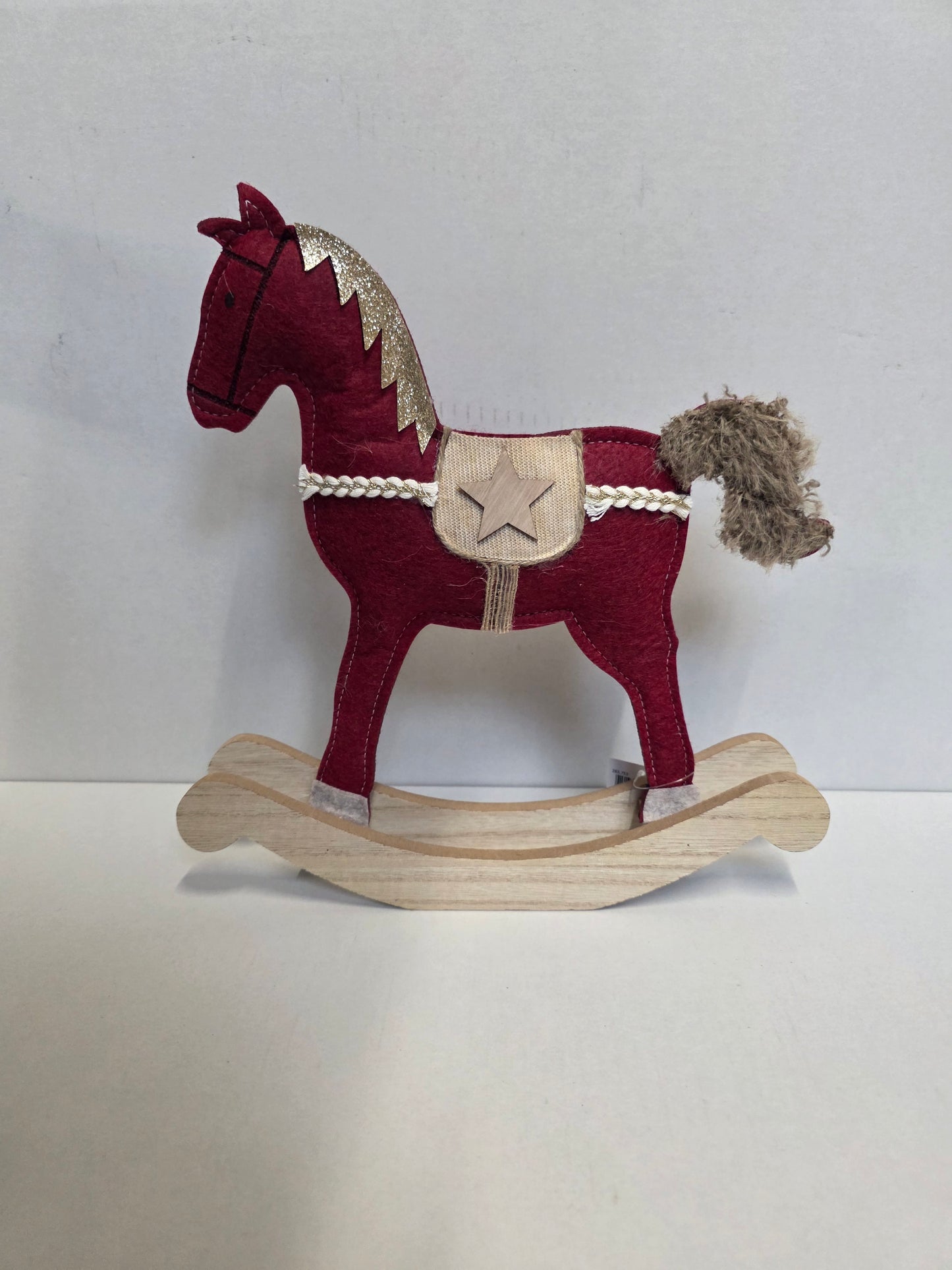 Rocking Horse Felt Red 28x30cm