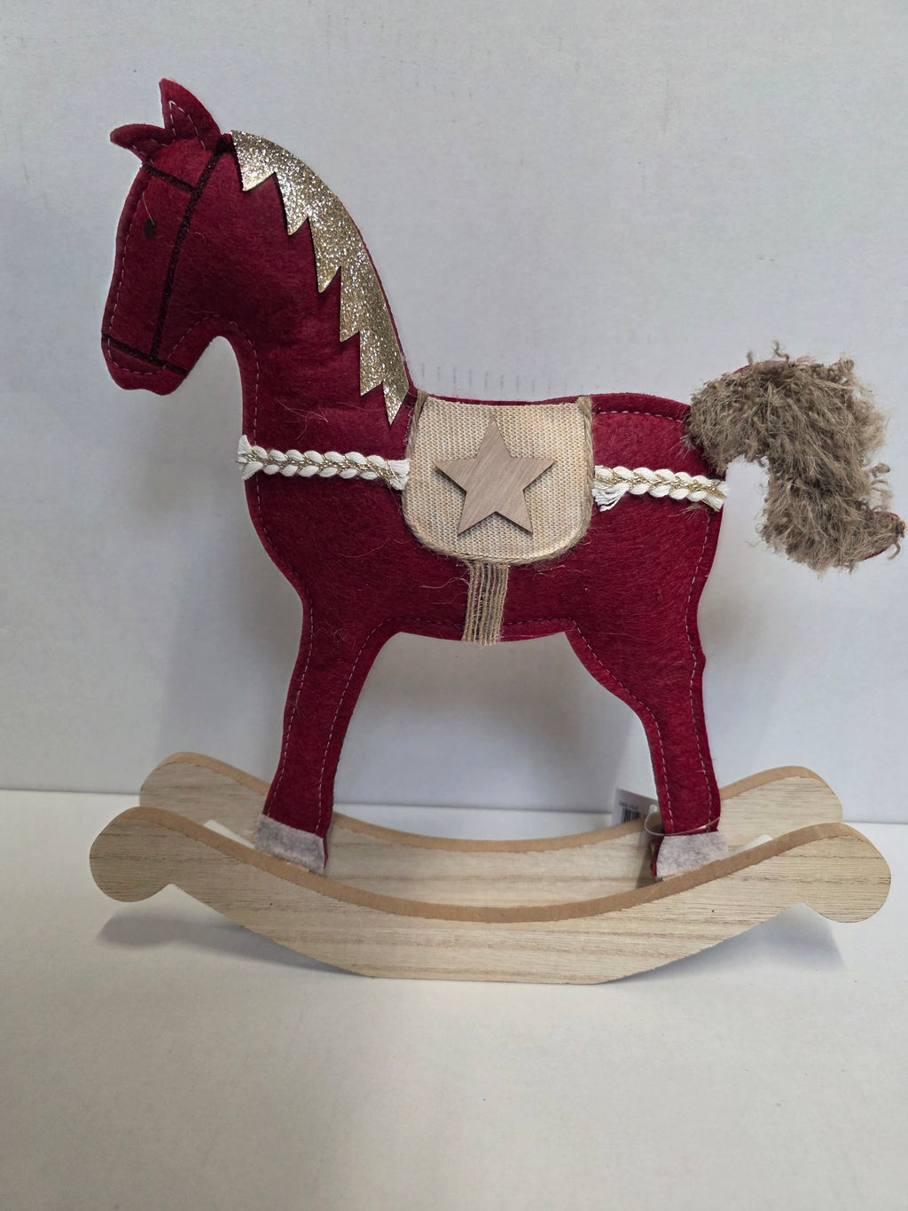 Rocking Horse Felt Red 28x30cm