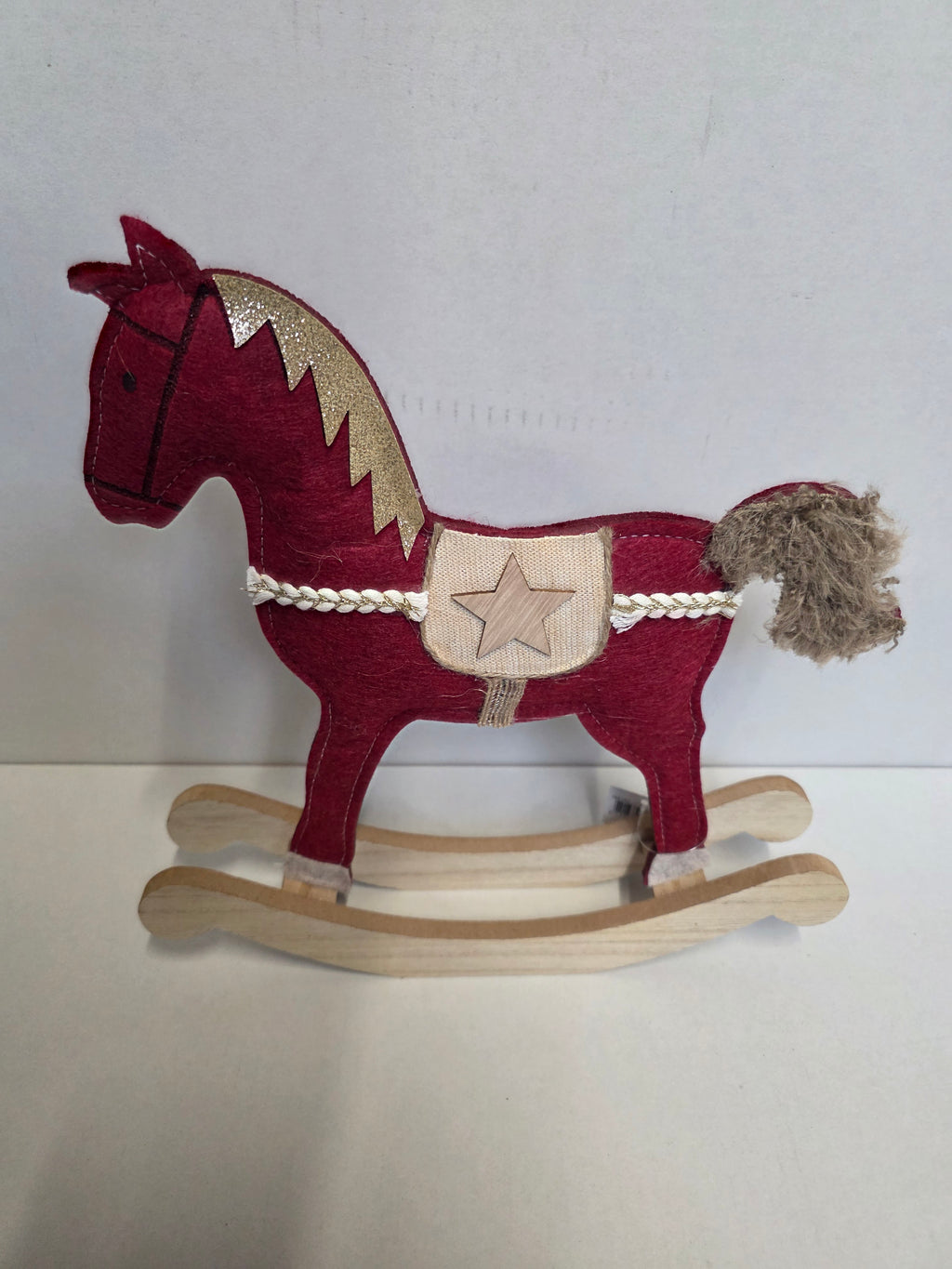 Rocking Horse Felt Red 28x30cm