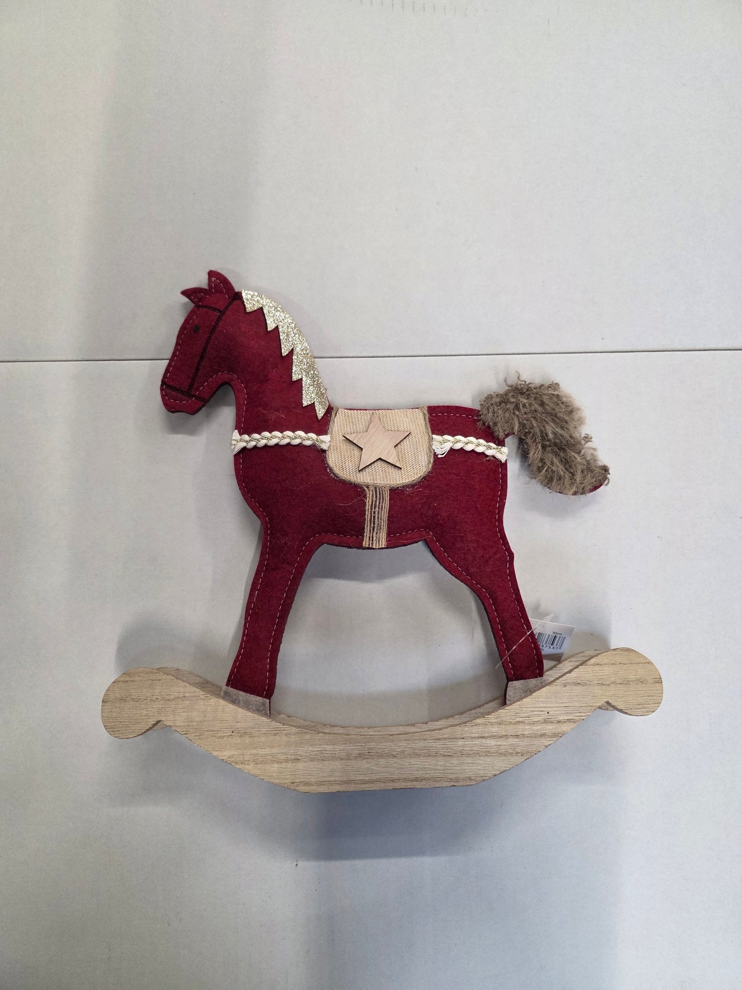 Rocking Horse Felt Red 28x30cm