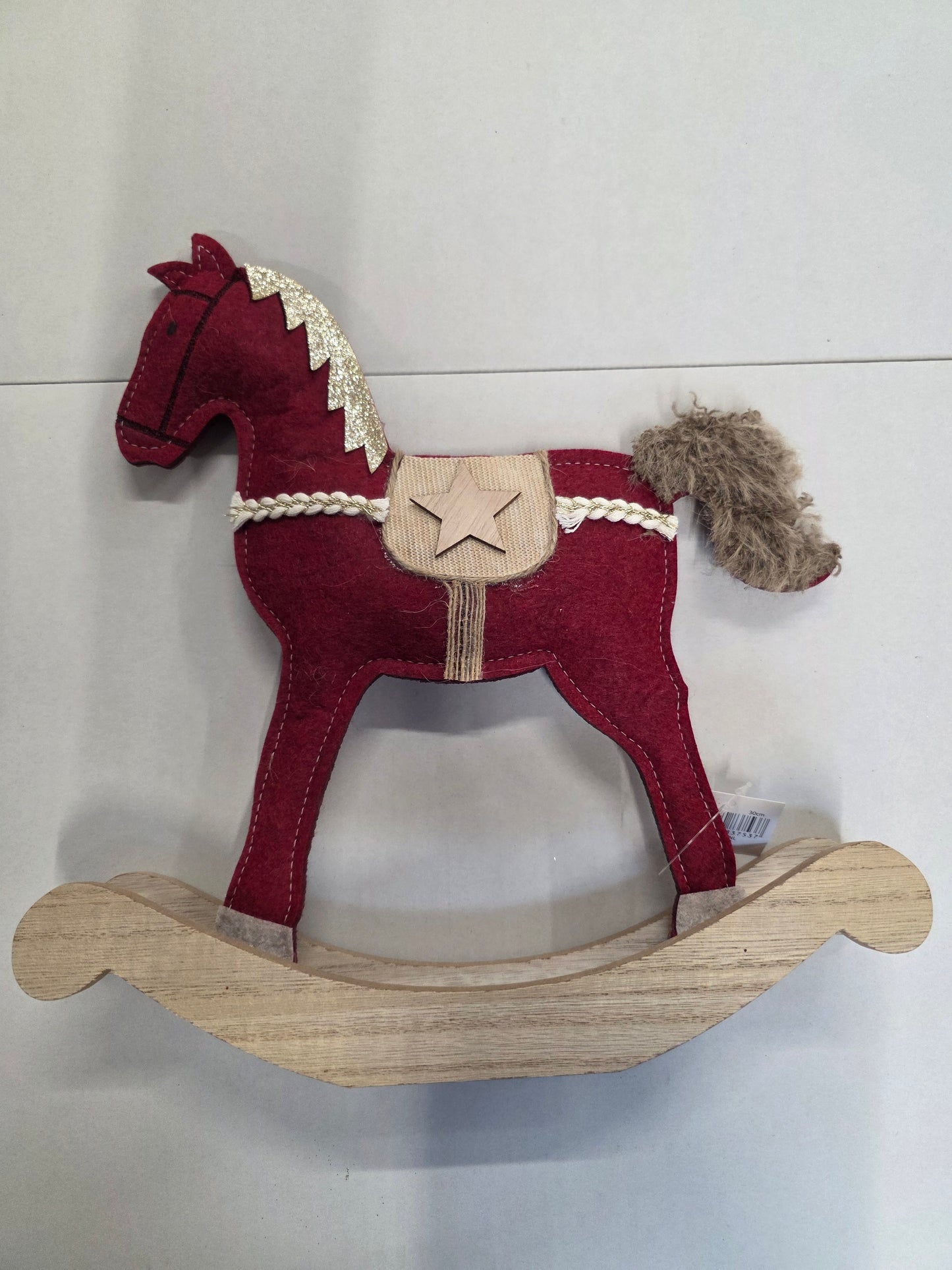 Rocking Horse Felt Red 28x30cm
