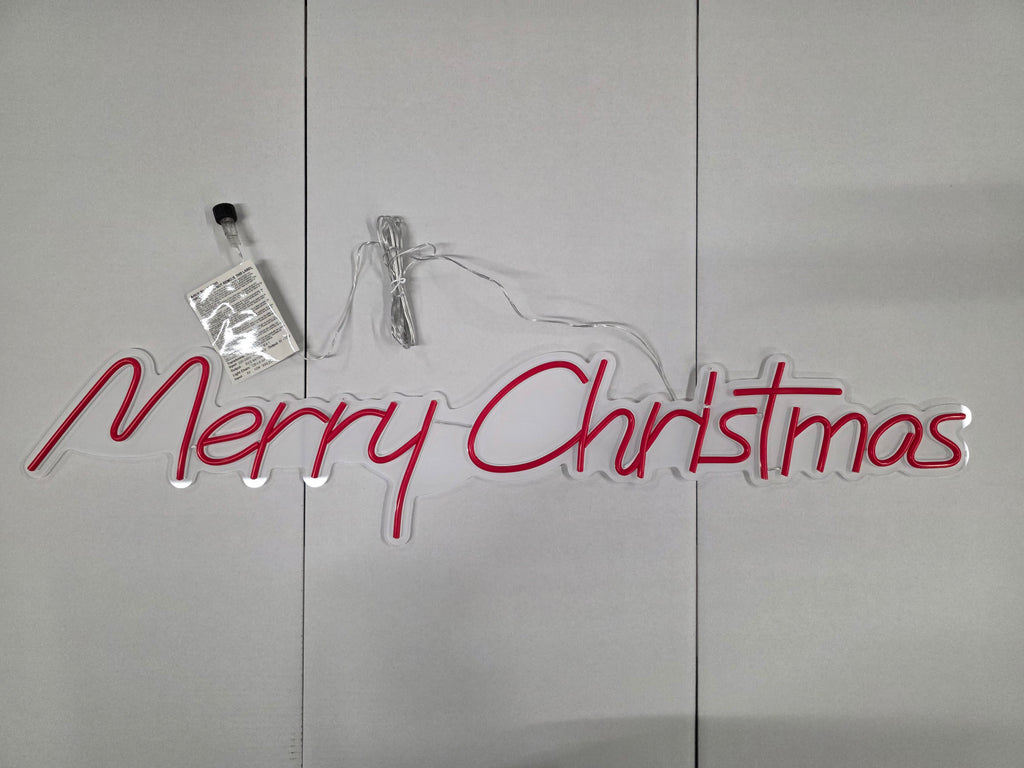 Neon Light Merry Christmas Red