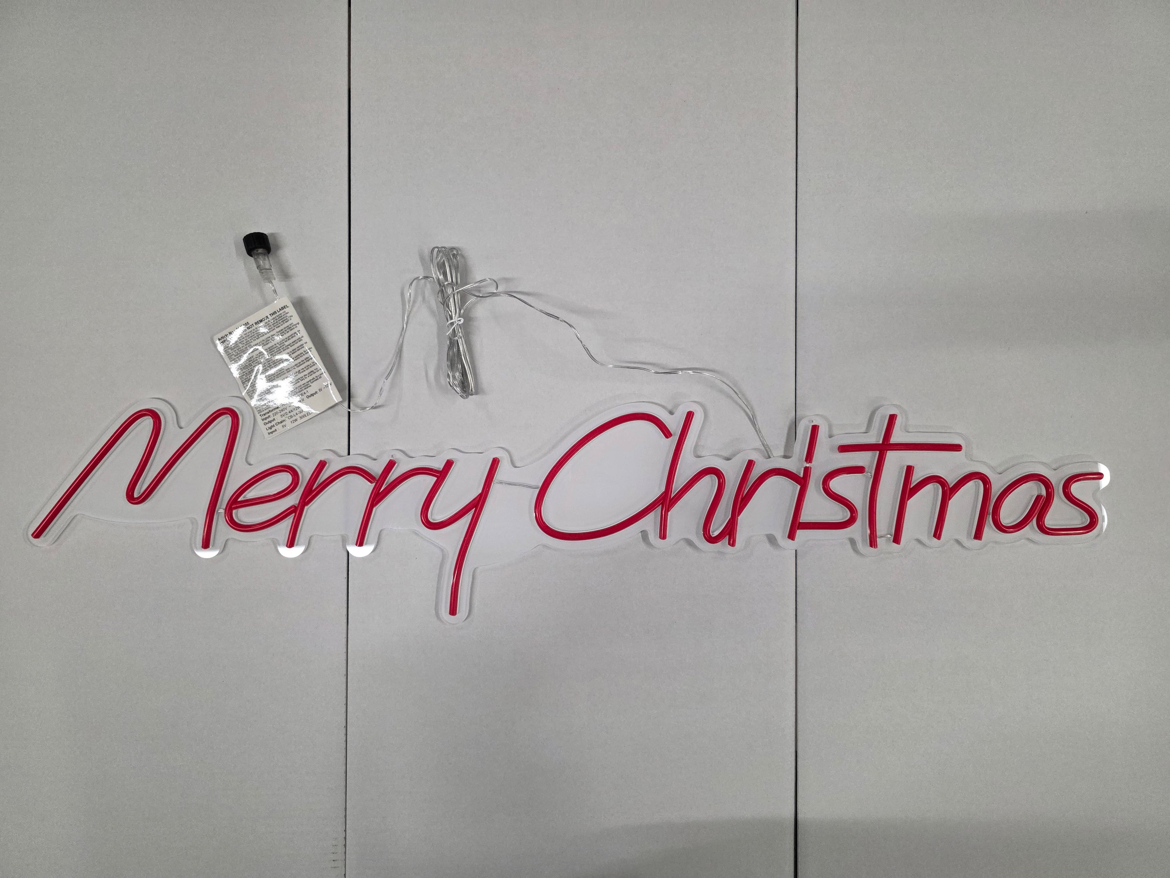 Neon Light Merry Christmas Red