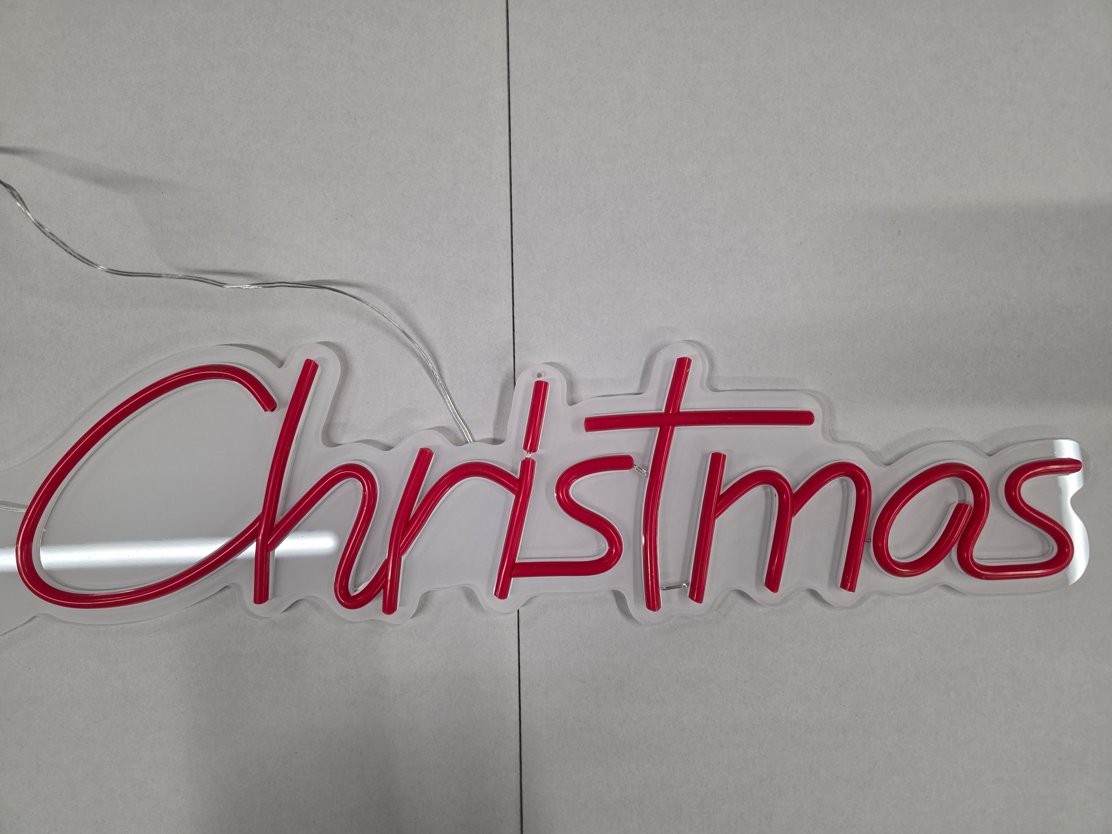 Neon Light Merry Christmas Red