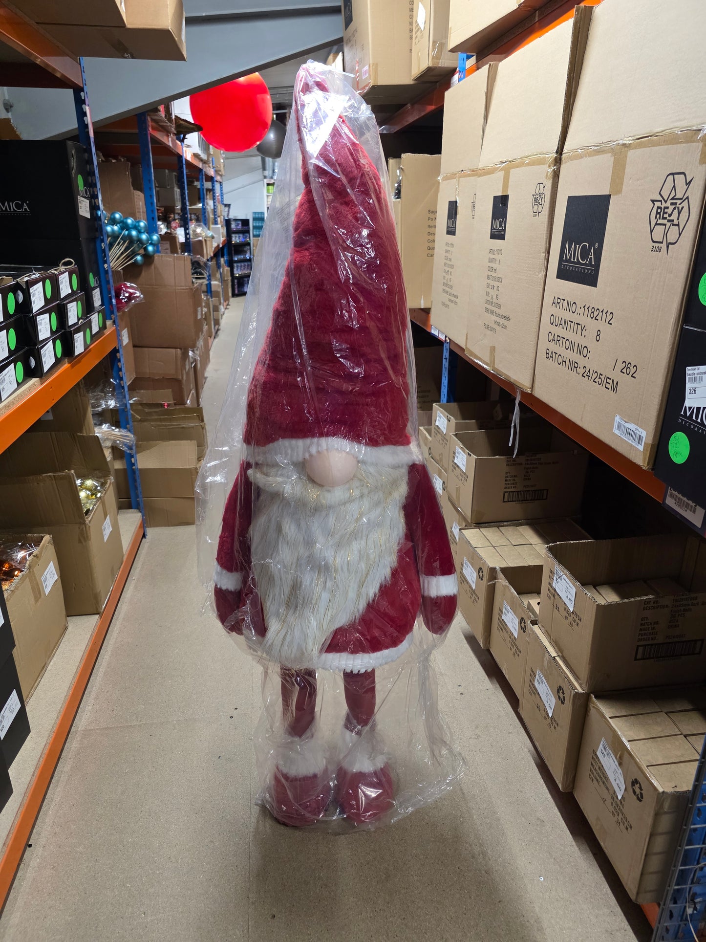 Standing Gnome Red 173x55x42cm