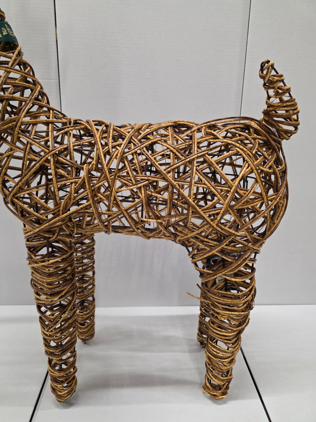 Standing Wicker Reindeer 96cm Nose Lights
