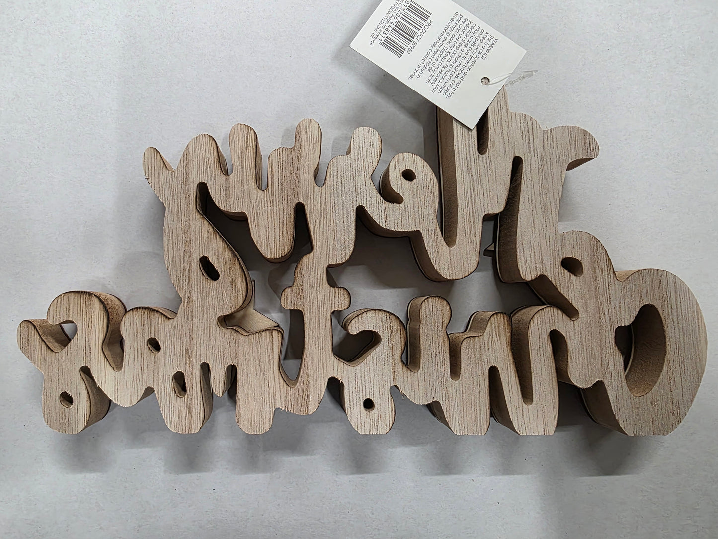 Wooden Merry Christmas Red 27x15cm