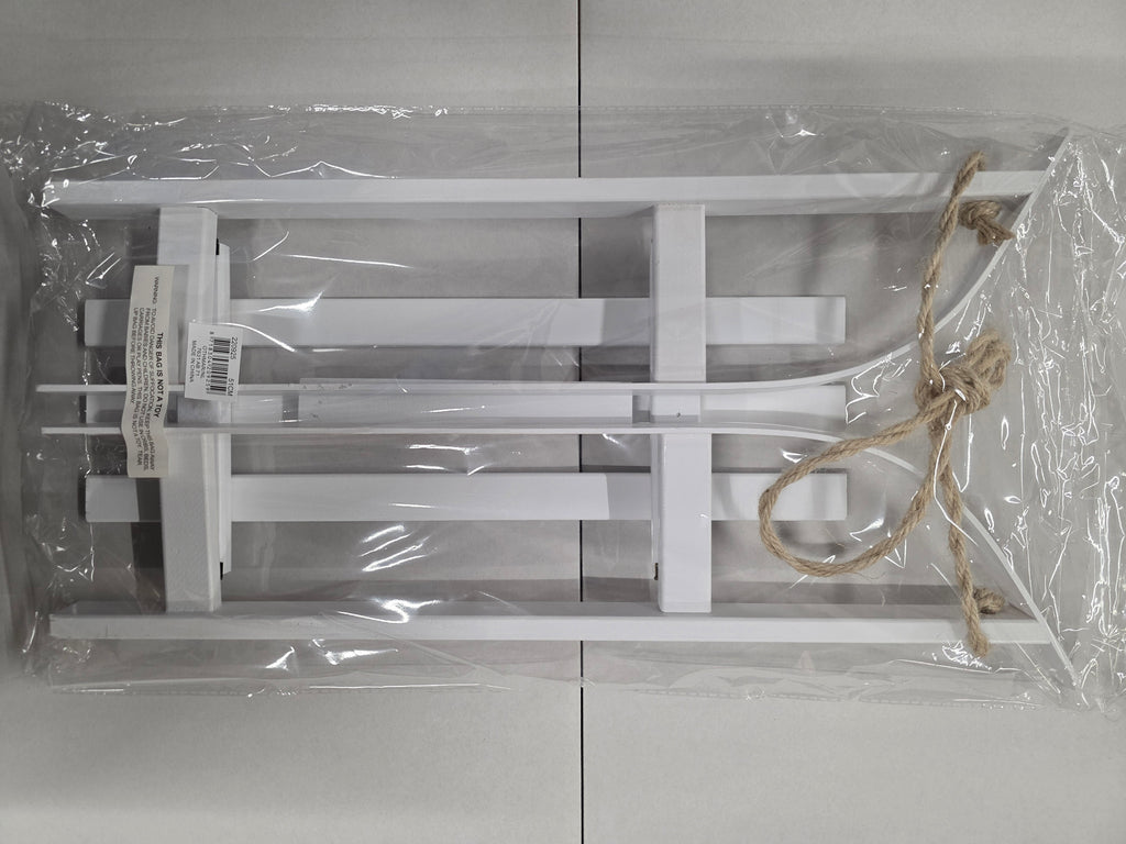 Wooden Sledge White 51x21cm
