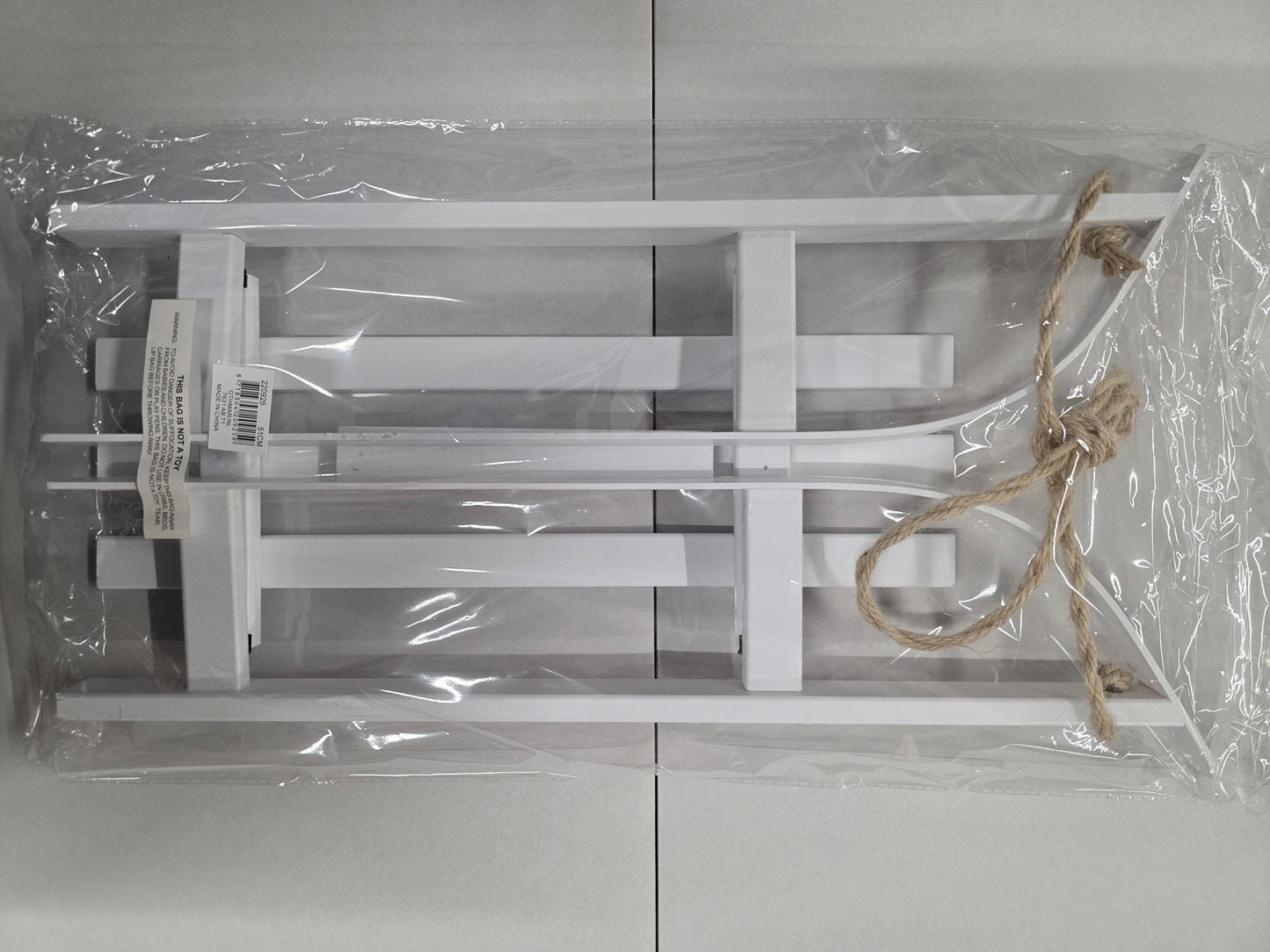 Wooden Sledge White 51x21cm