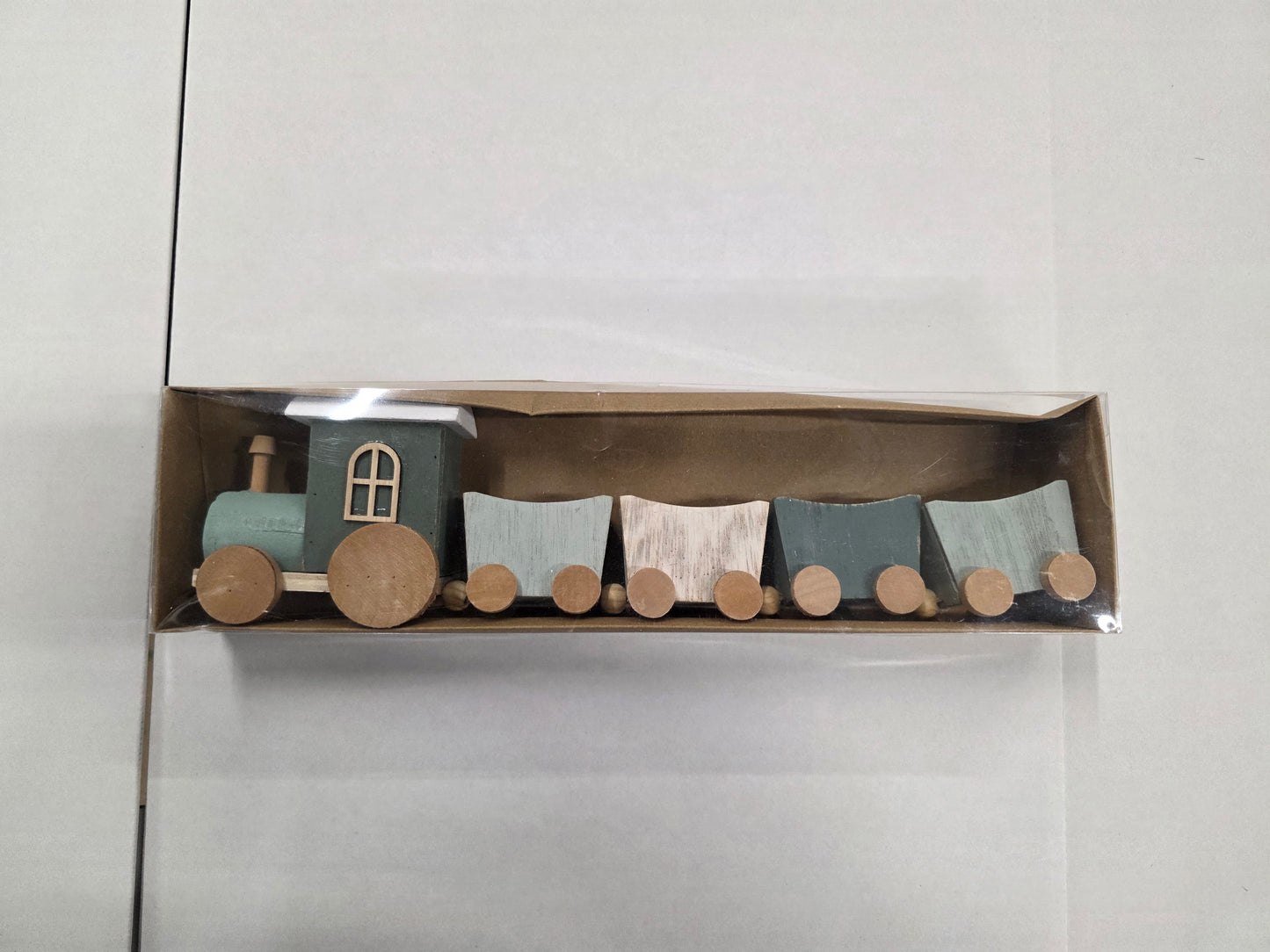 Wooden Train With Pots Green 35cm