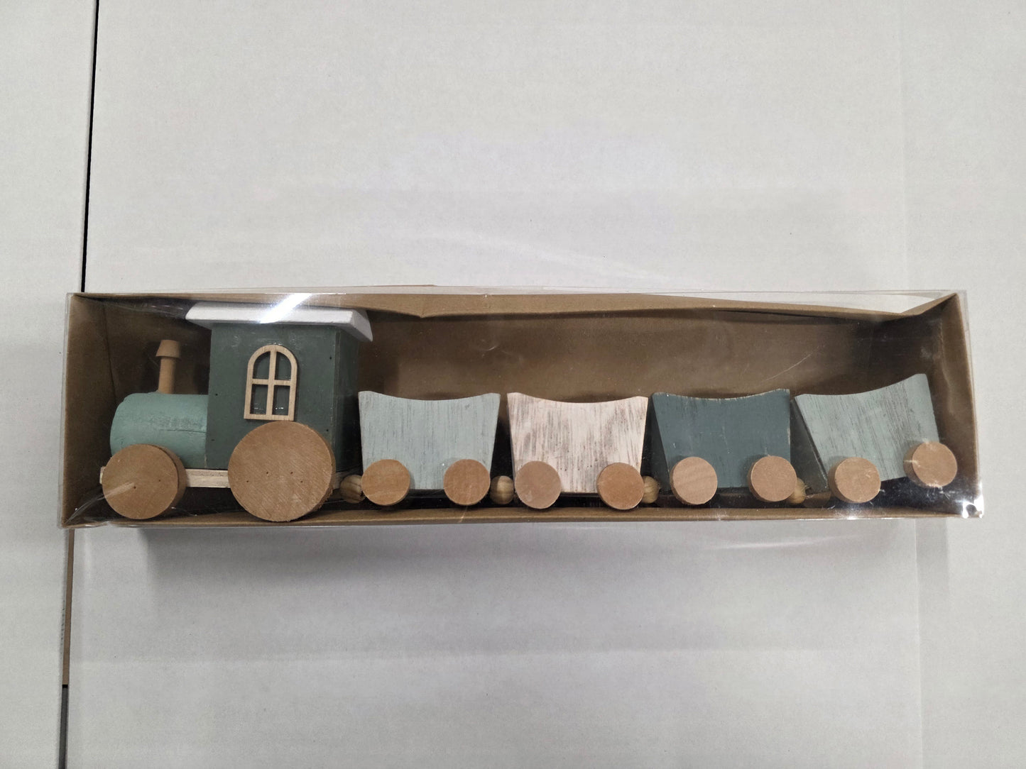 Wooden Train With Pots Green 35cm