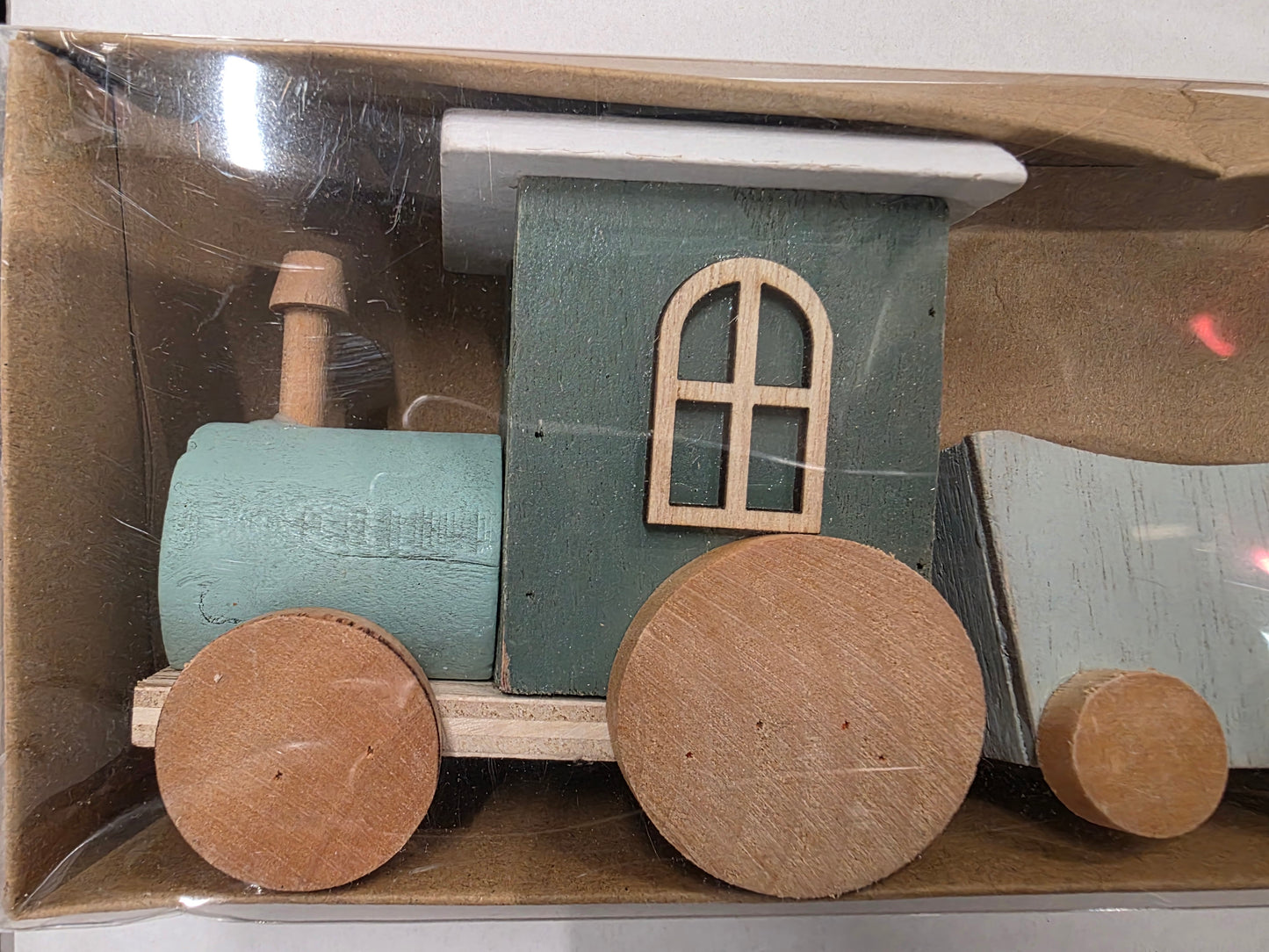 Wooden Train With Pots Green 35cm