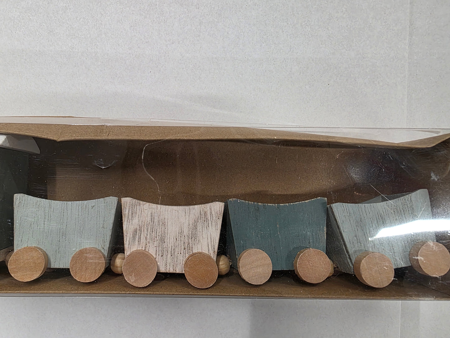 Wooden Train With Pots Green 35cm