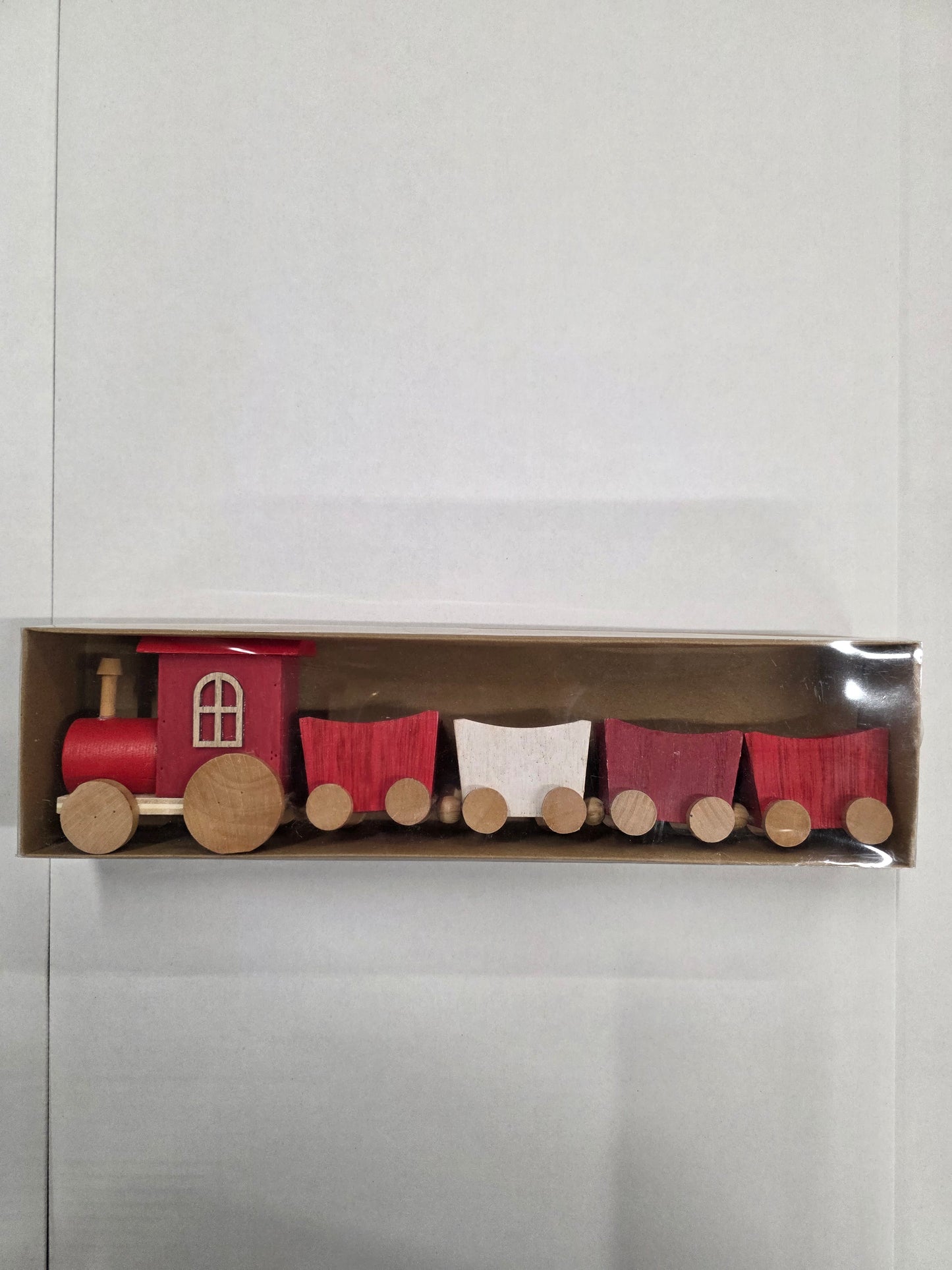 Wooden Train With Pots Red 35cm