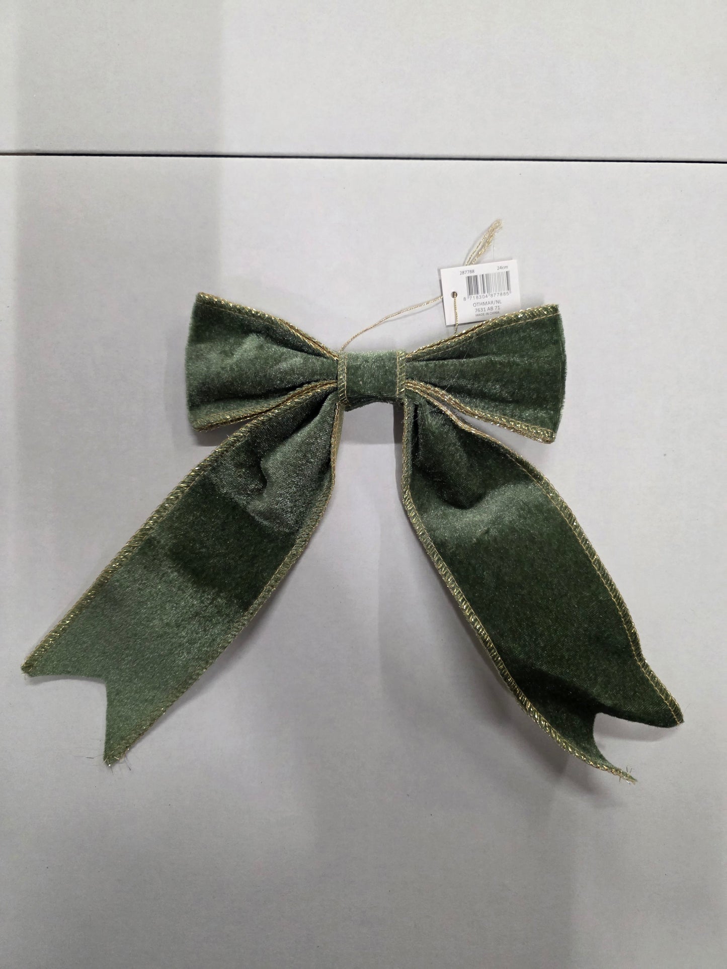 Bow Fabric 15x24cm Light Green  (PACK OF 3)
