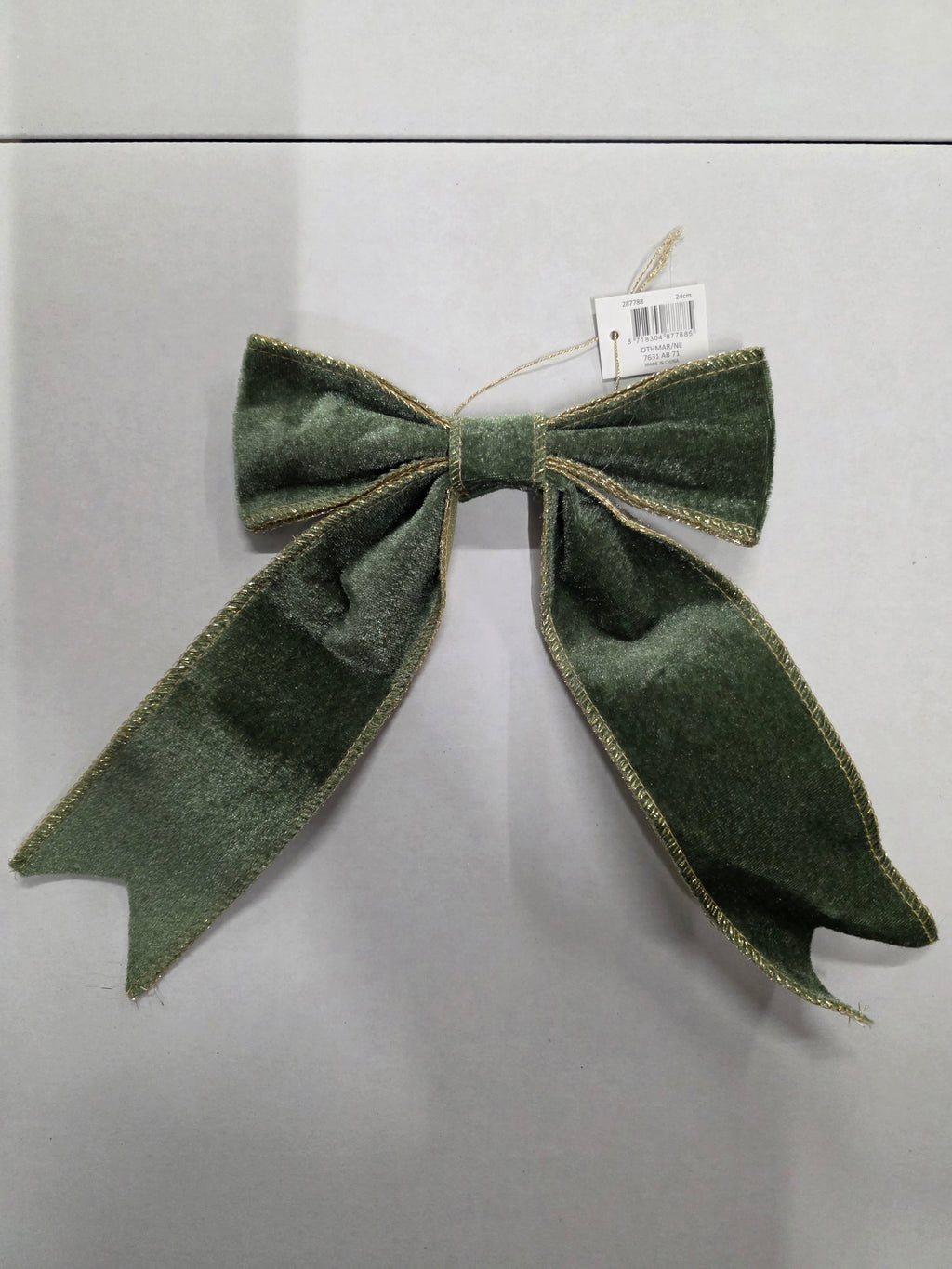 Bow Fabric 15x24cm Light Green  (PACK OF 3)