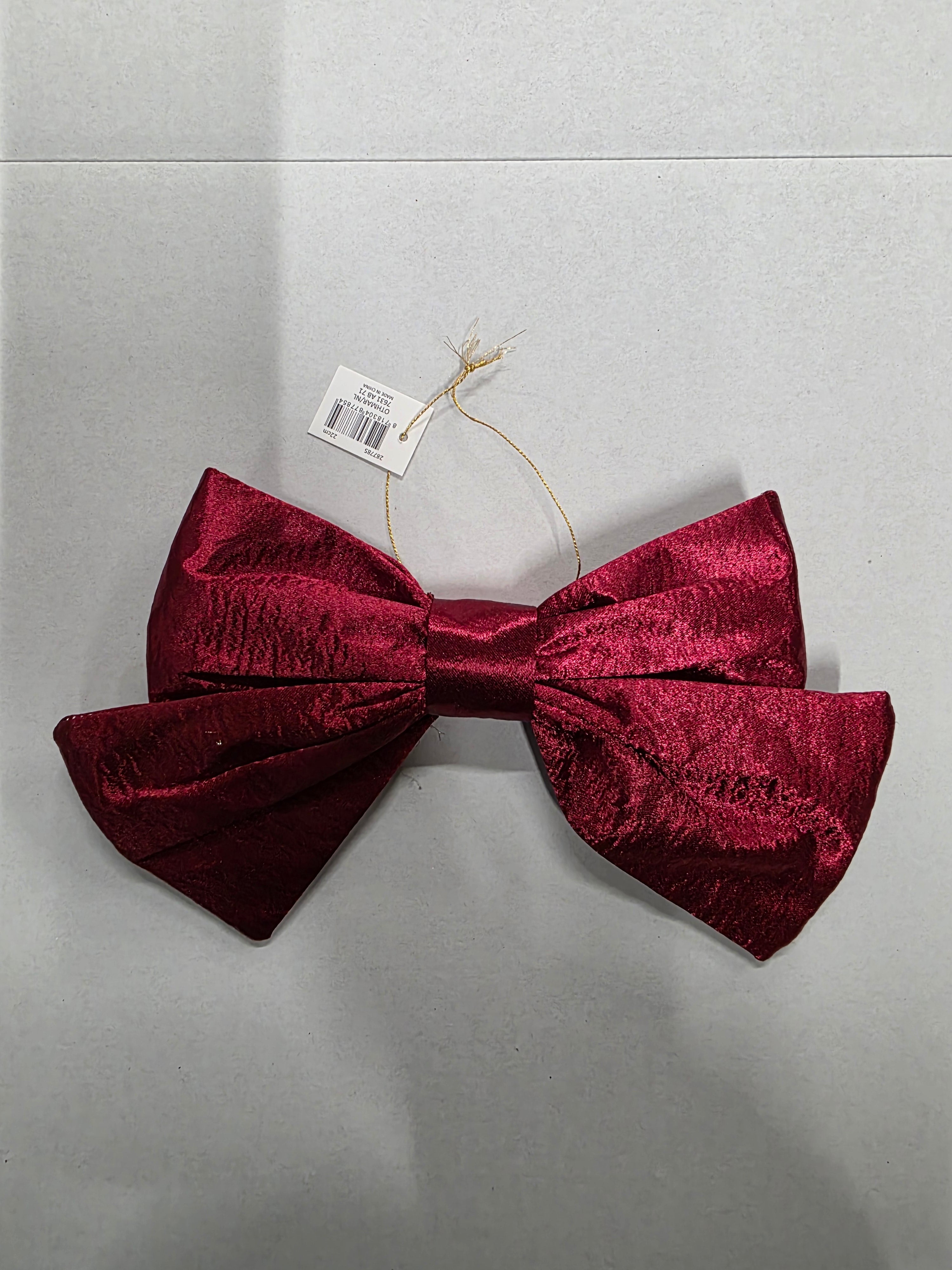 Bow Fabric 22x19cm Dark Red