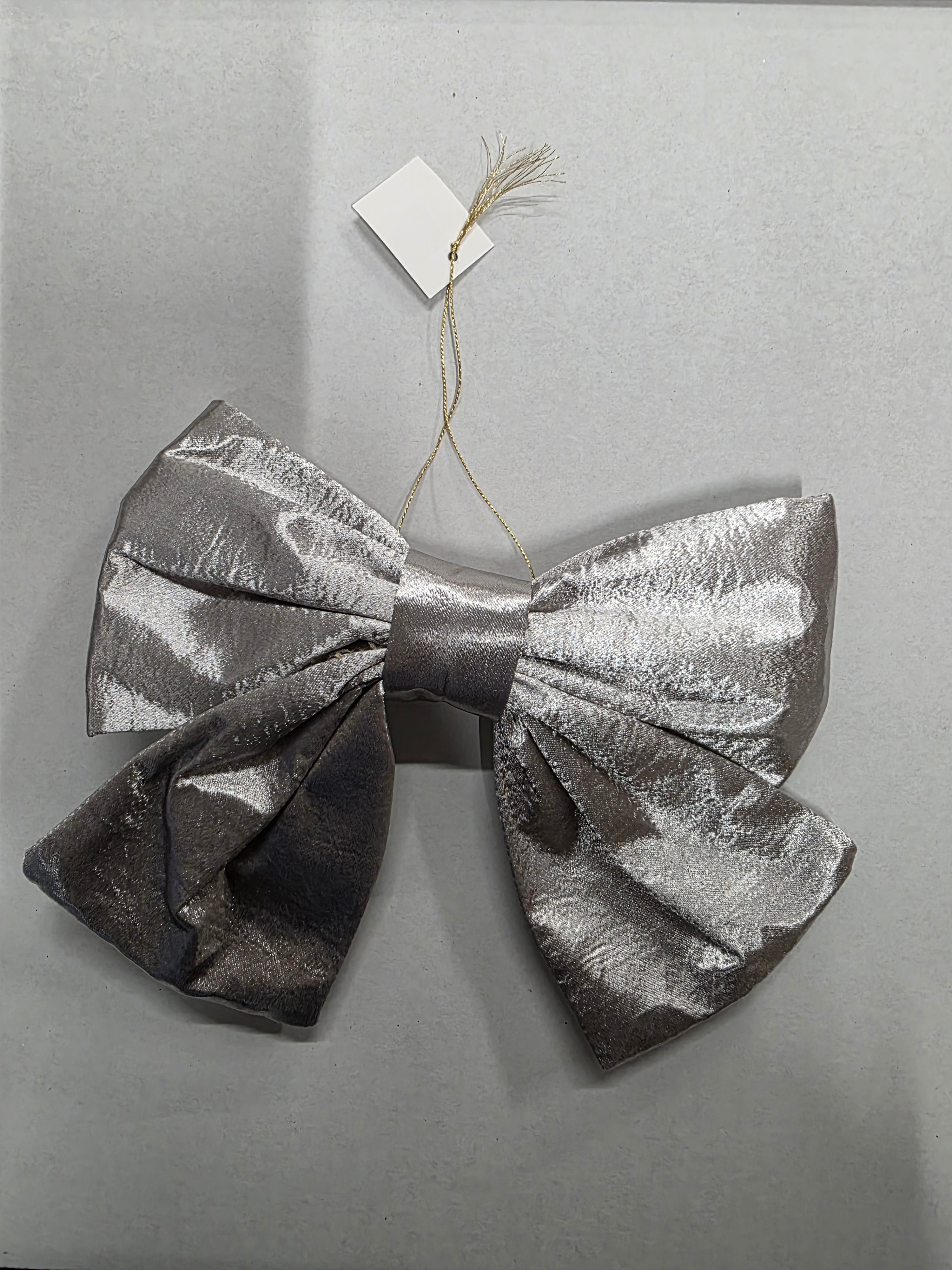 Bow Fabric 22x19cm Silver