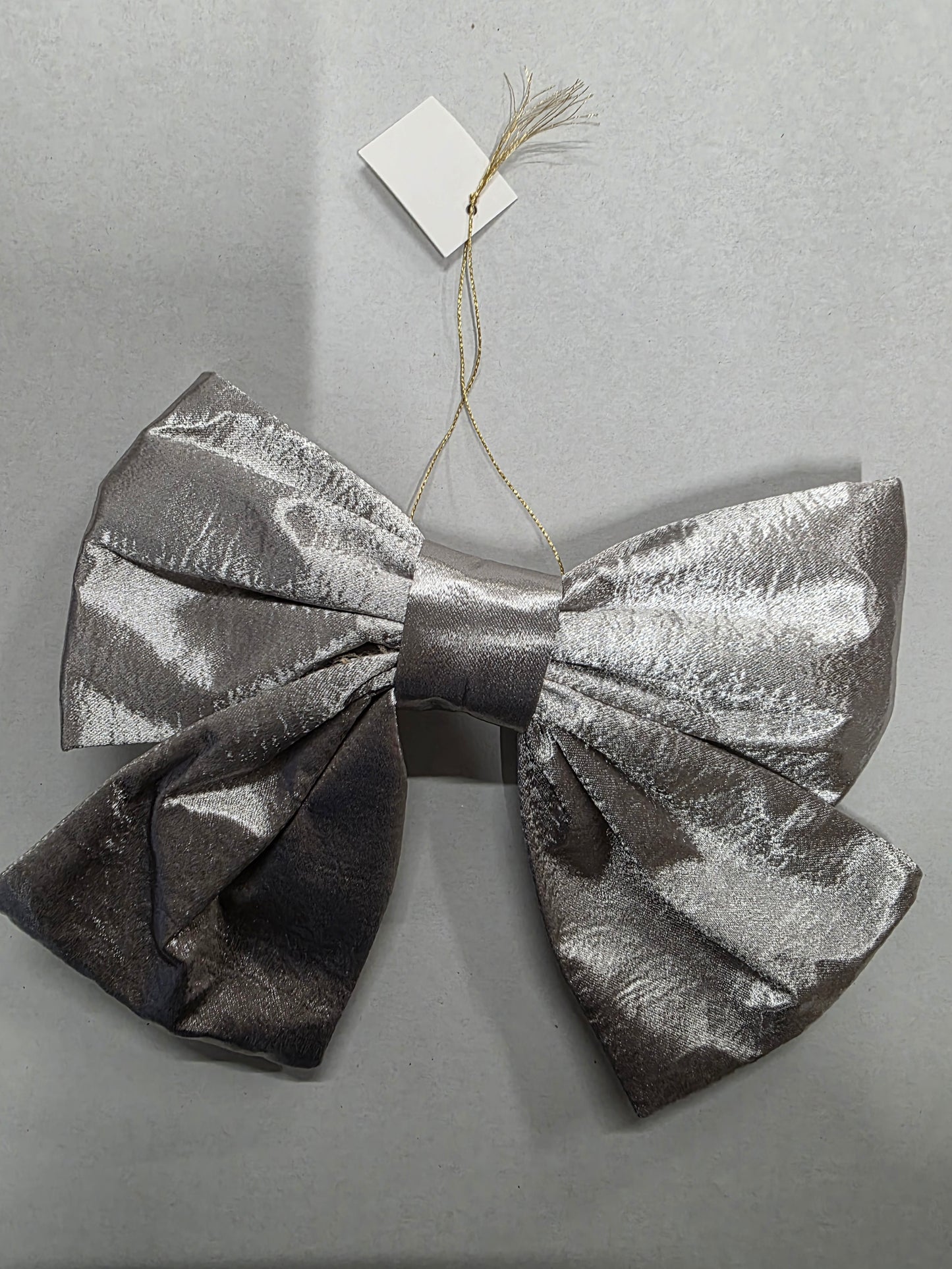 Bow Fabric 22x19cm Silver