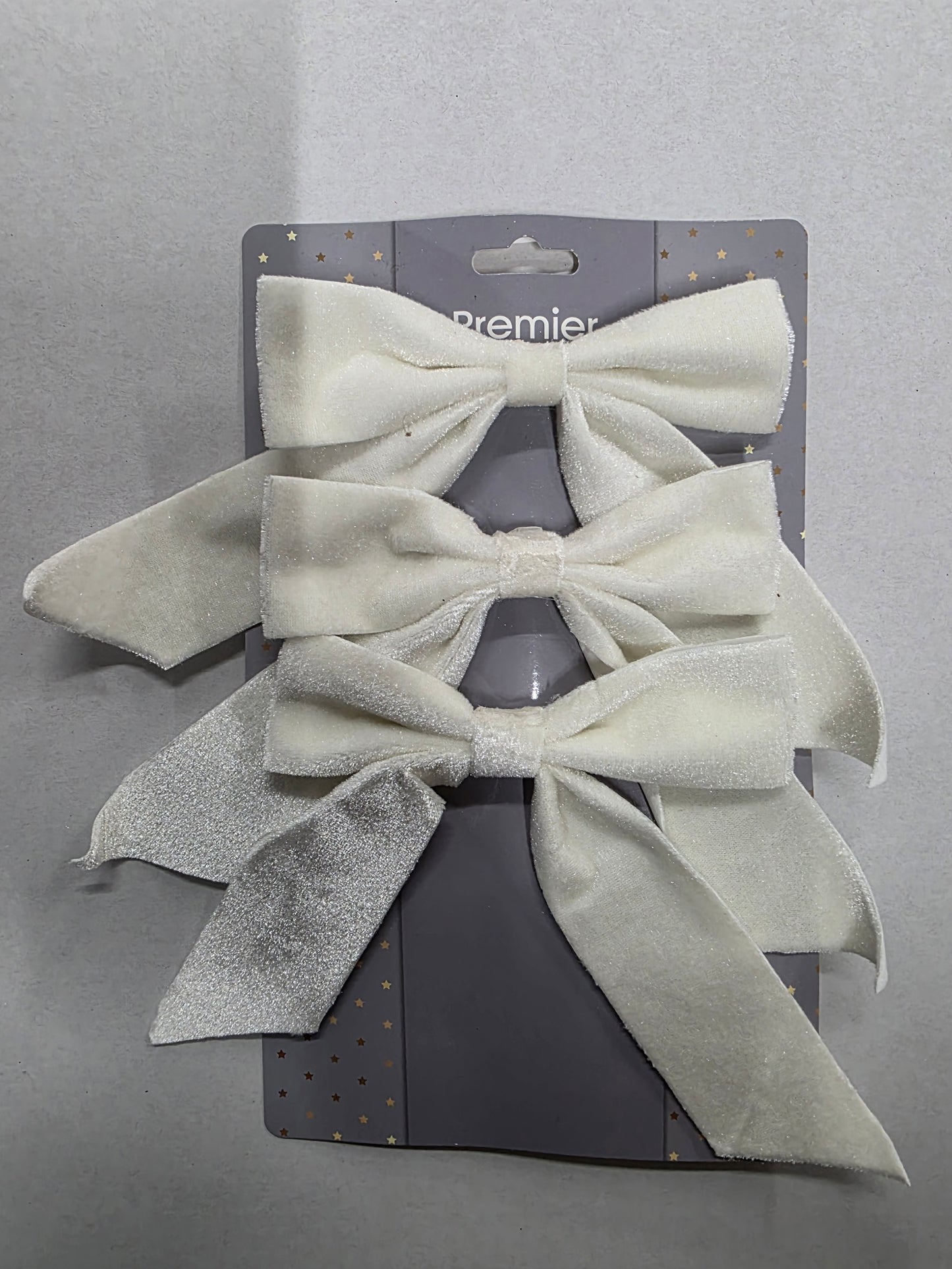 Bow Set Of 3 Ivory 15cm