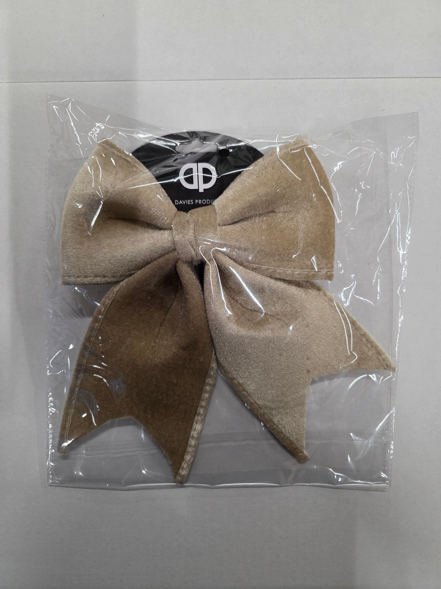 Bow Velvet Beige 20x24cm  (PACK OF 3)