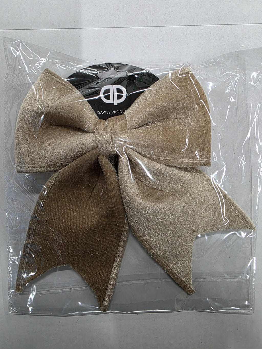 Bow Velvet Beige 20x24cm  (PACK OF 3)