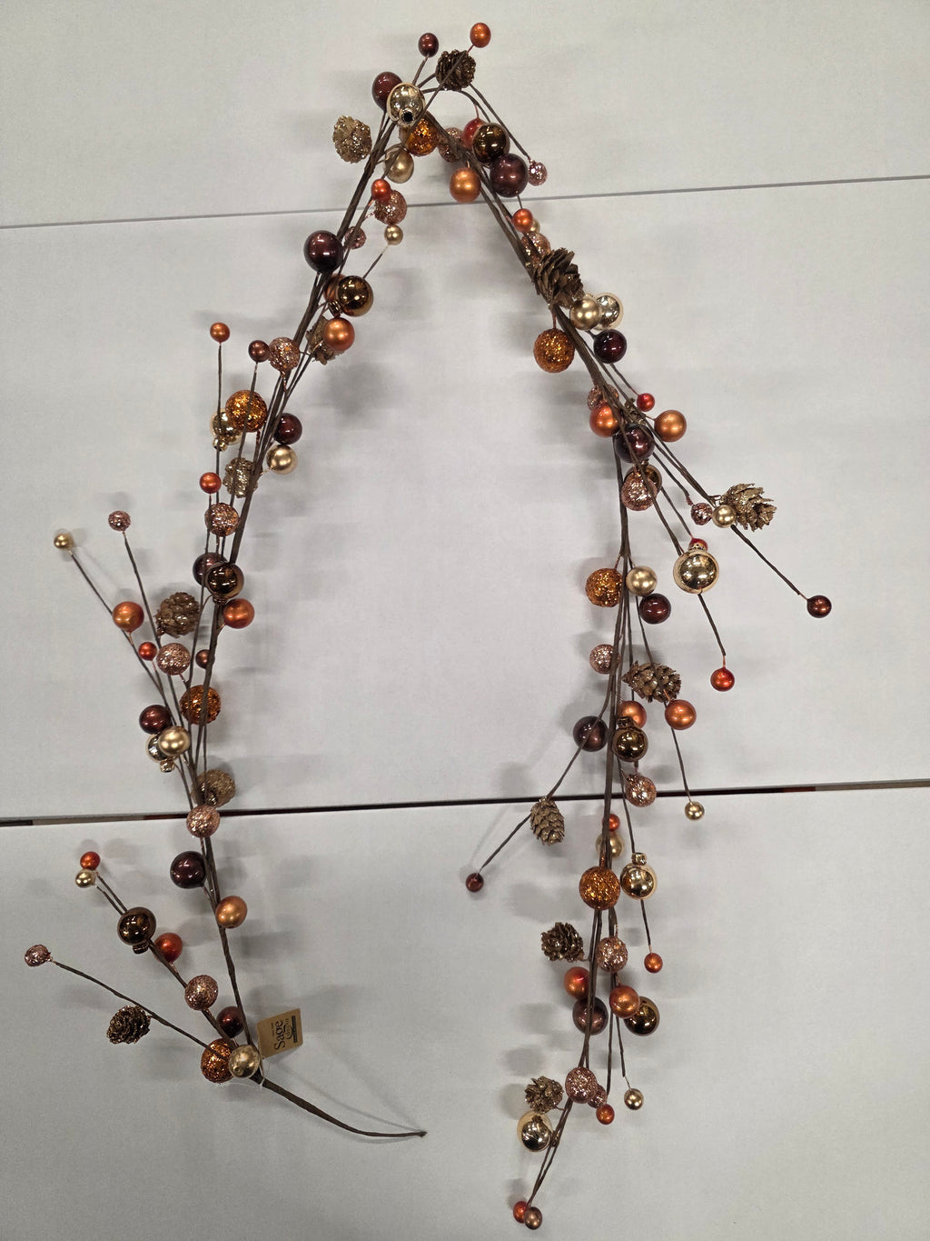 Garland Bauble Cone Brown & Gold 150cm