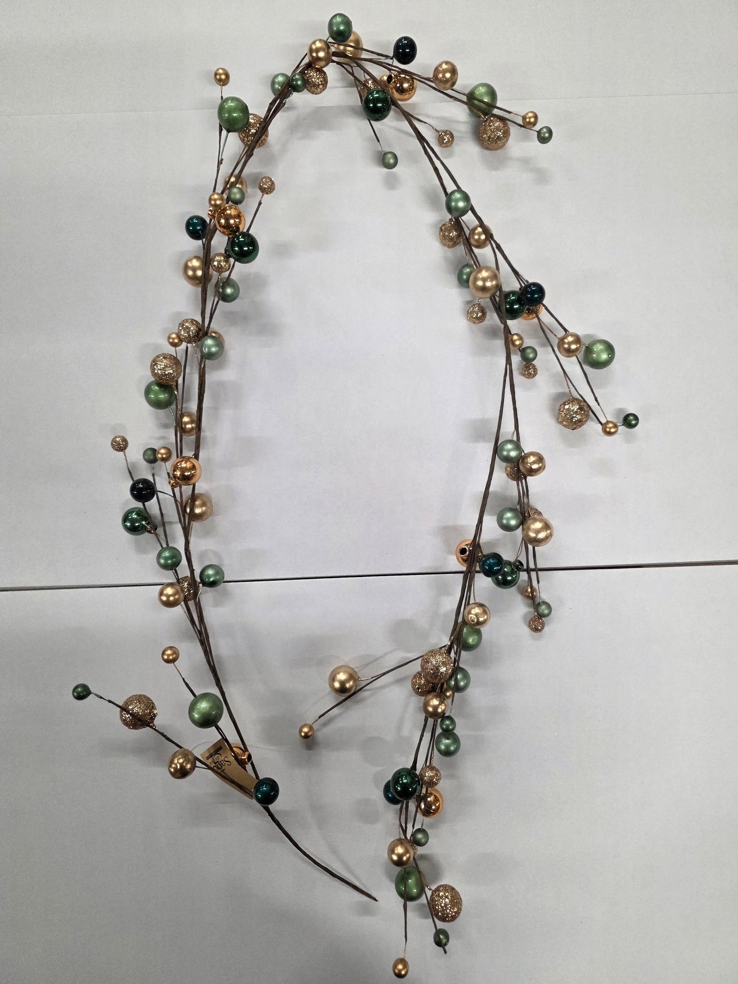 Garland Bauble Green & Gold 150cm