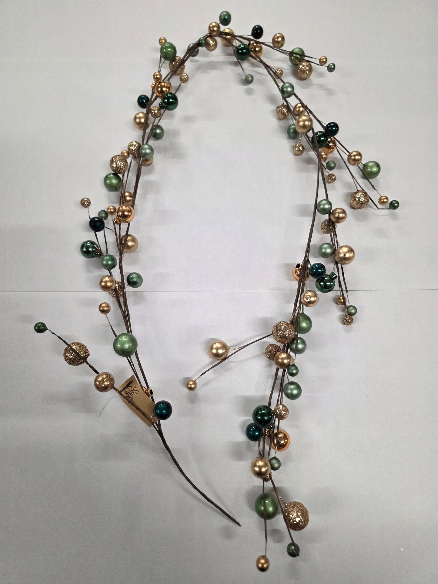 Garland Bauble Green & Gold 150cm