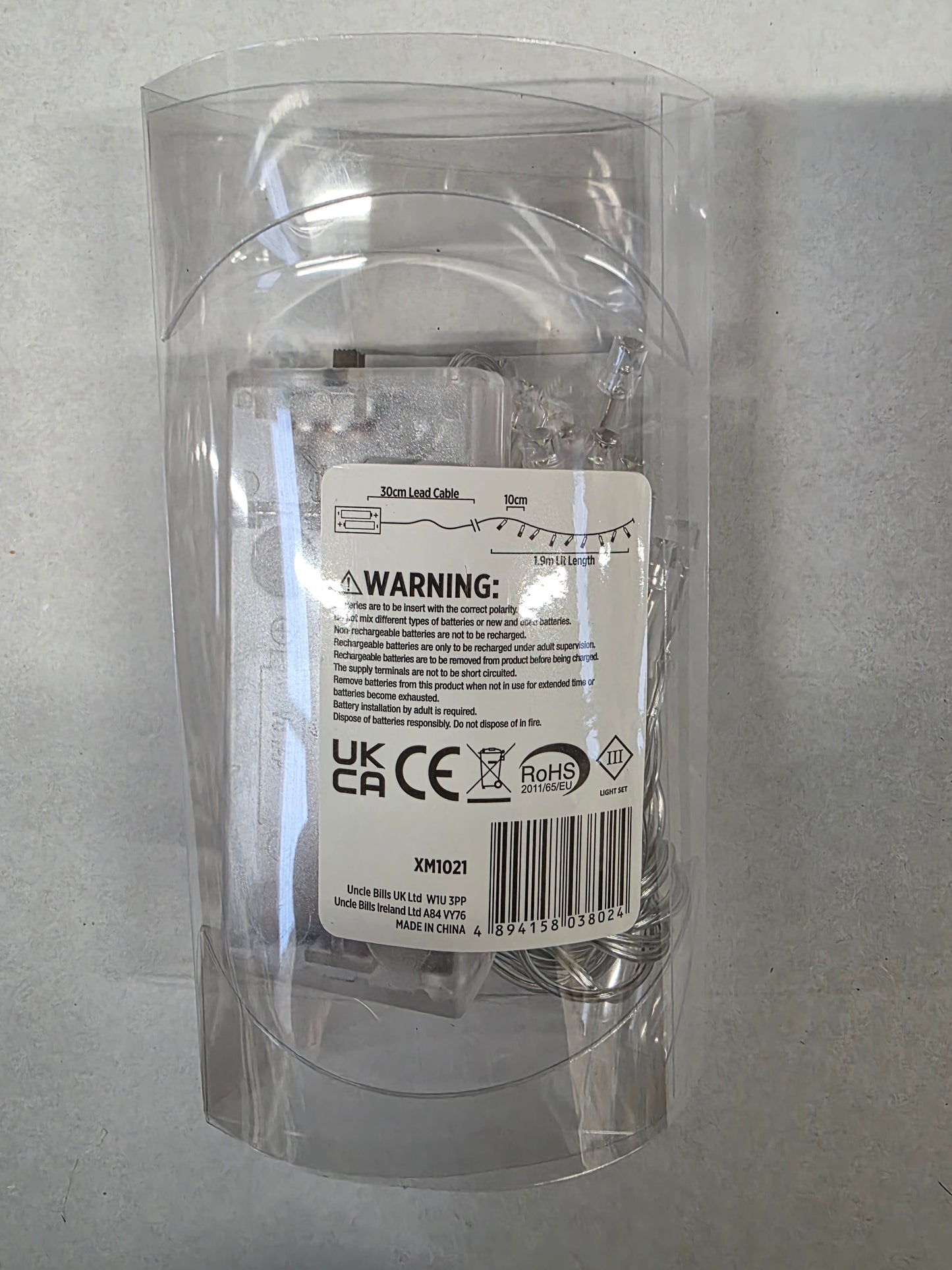 L E D String Lights White X20  (PACK OF 2)