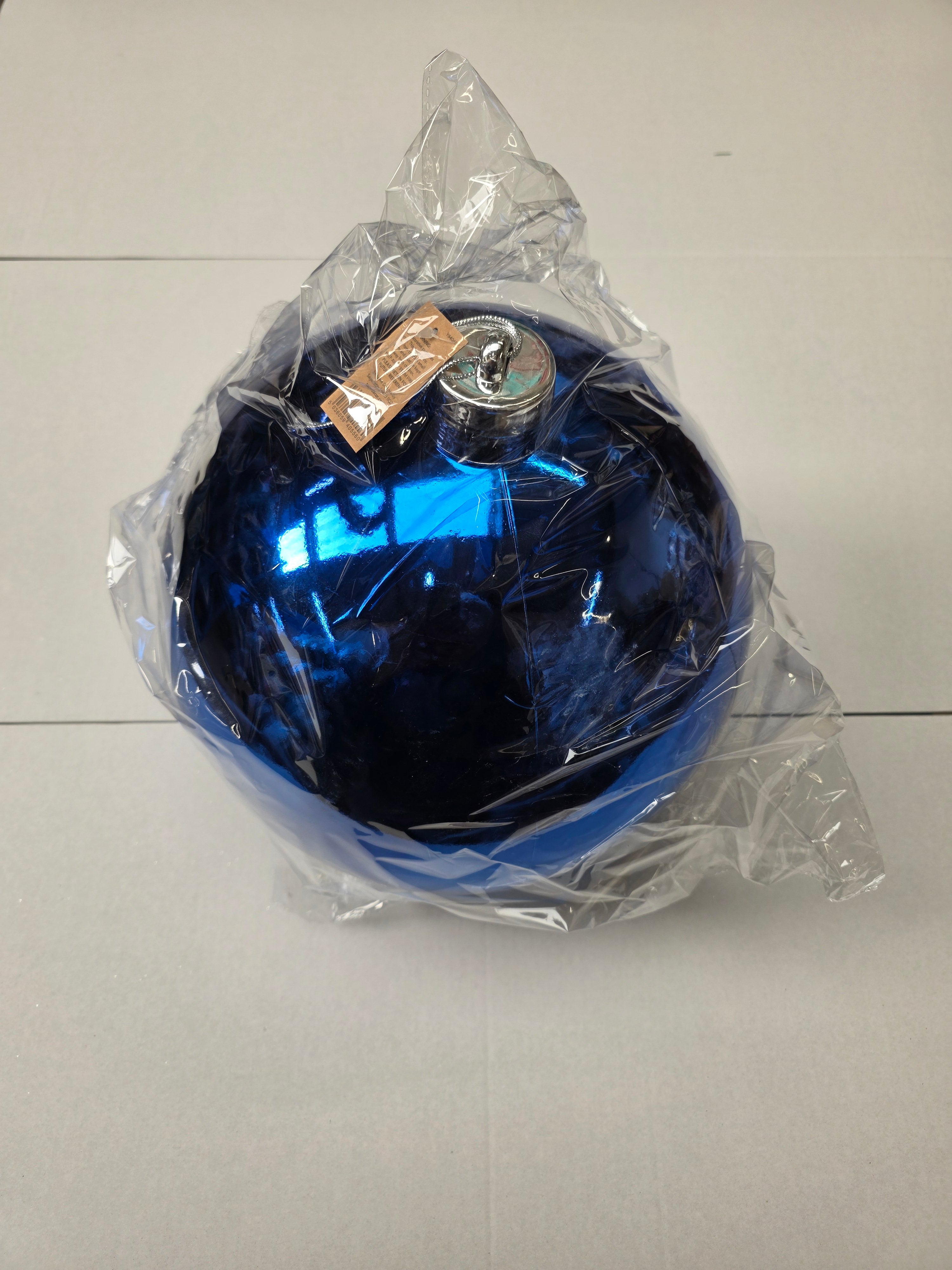Bauble Unbreakable 30cm Shiny Blue X1