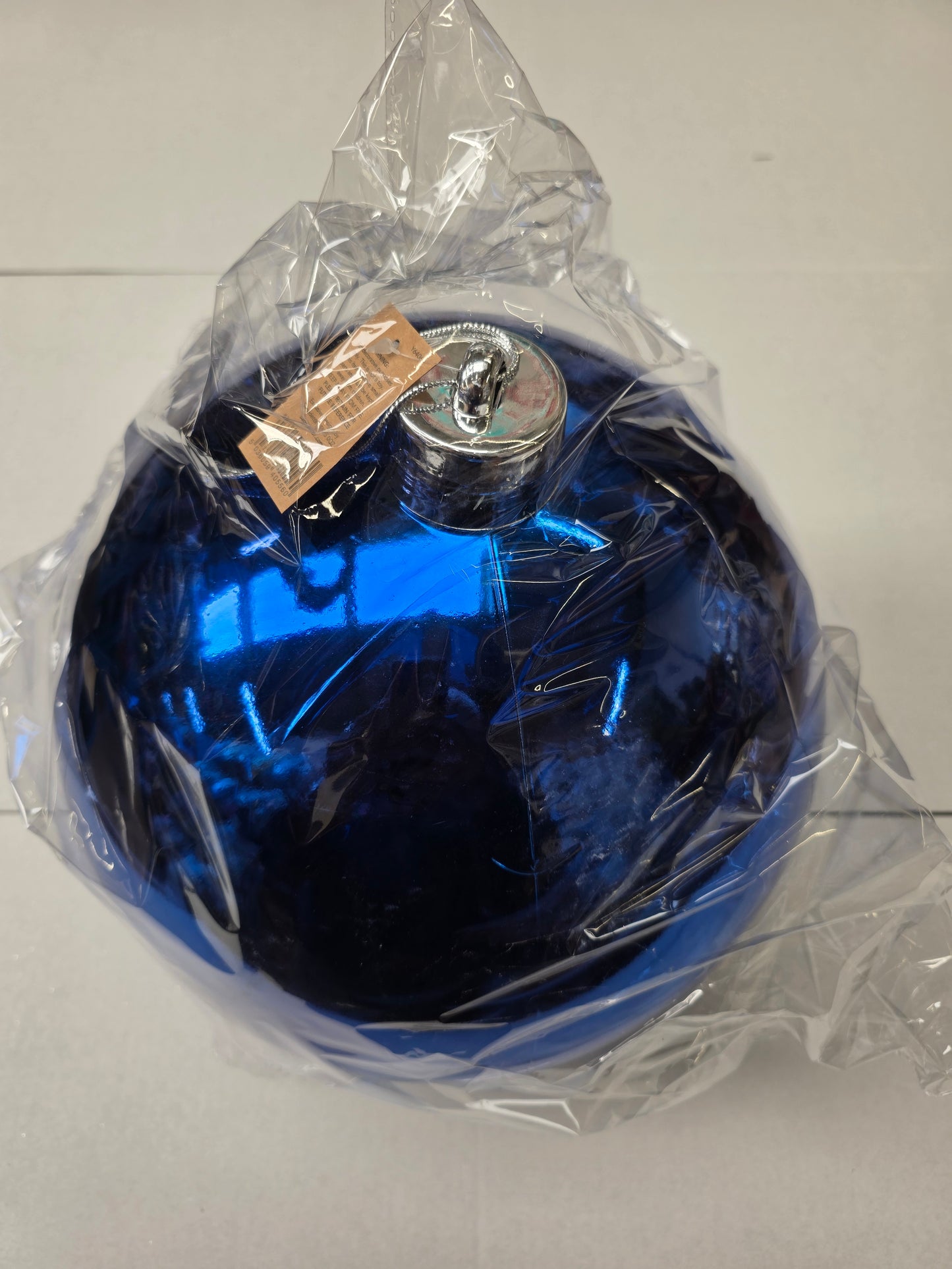 Bauble Unbreakable 30cm Shiny Blue X1
